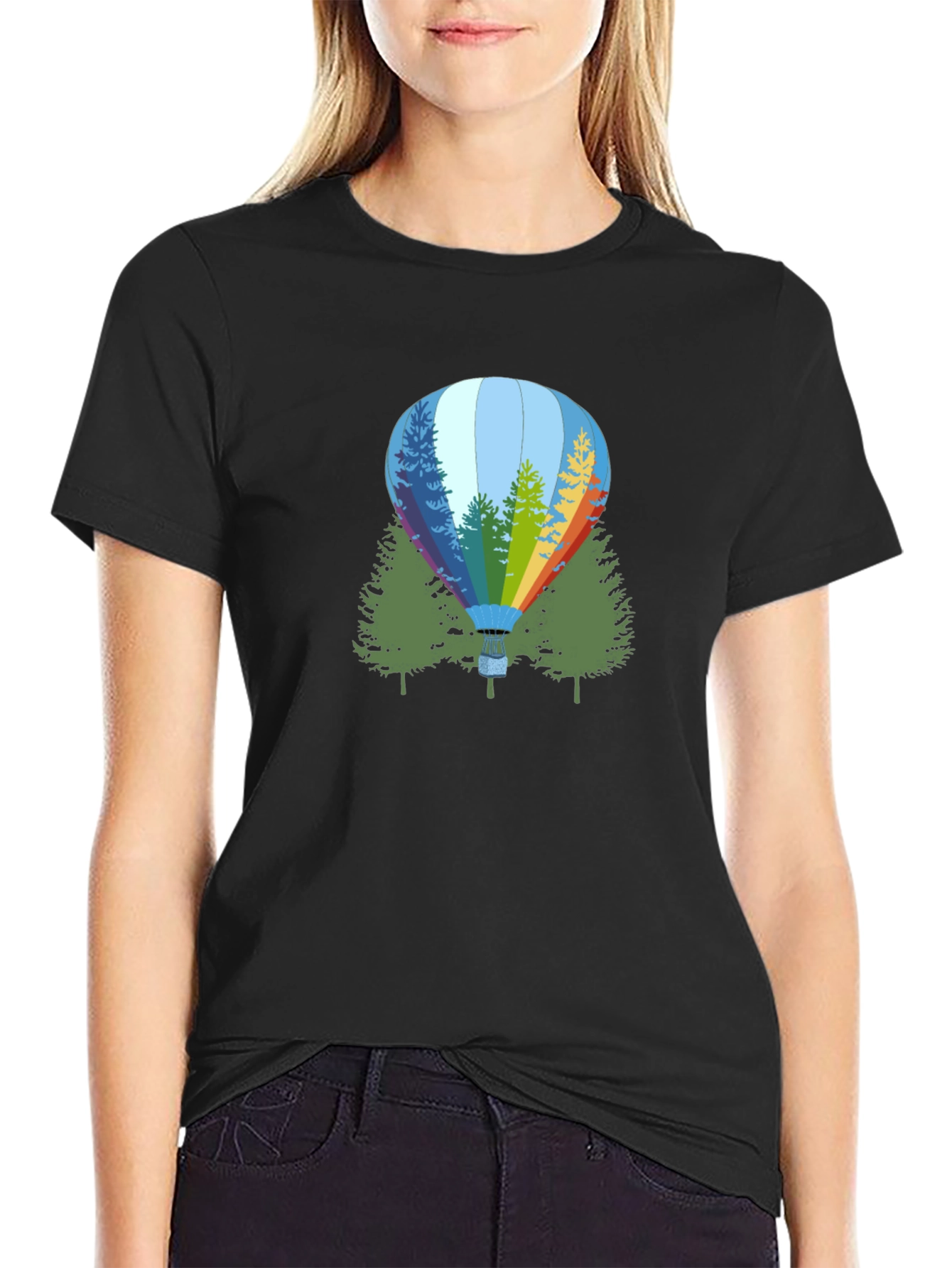 Natures Balloon Black Graphic Tee