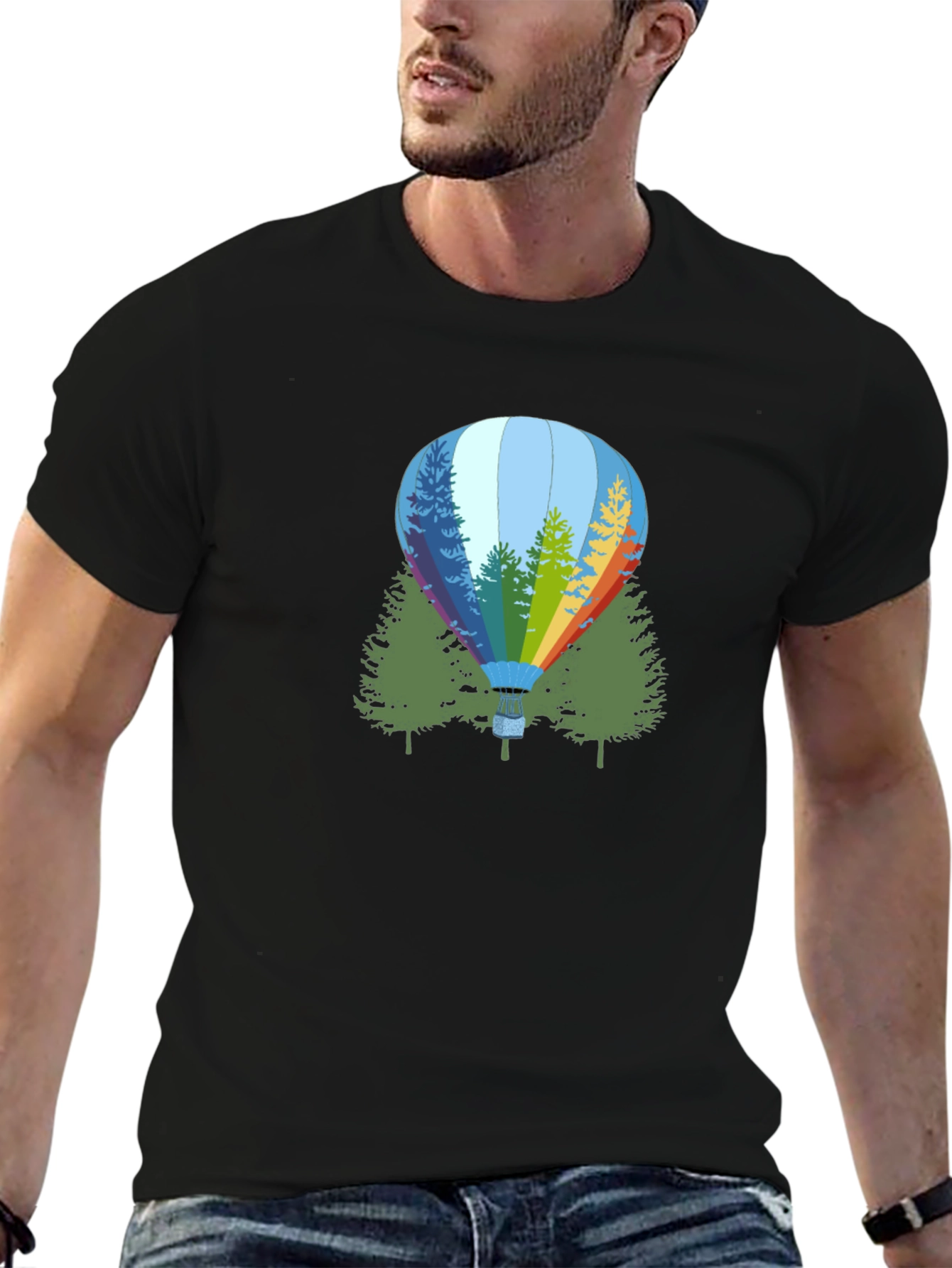Natures Balloon Black Graphic Tee