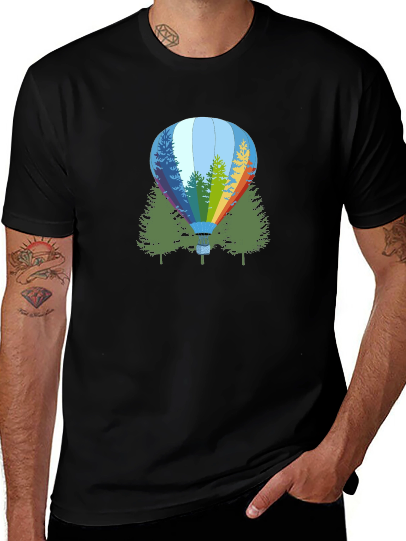 Natures Balloon Black Graphic Tee