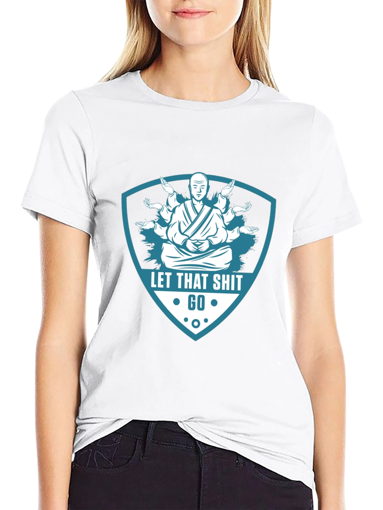 Let That Go T-Shirt - Meditating Monk Graphic Tee