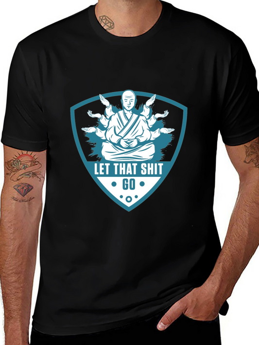 Let That Go T-Shirt - Meditating Monk Graphic Tee