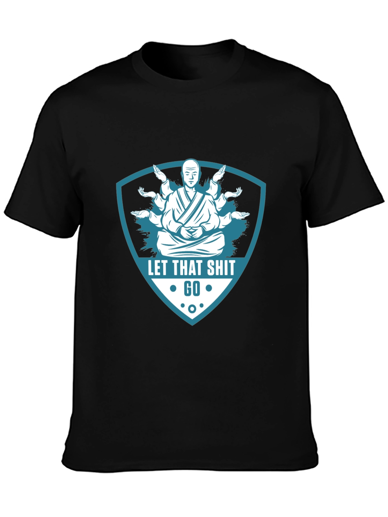 Let That Go T-Shirt - Meditating Monk Graphic Tee