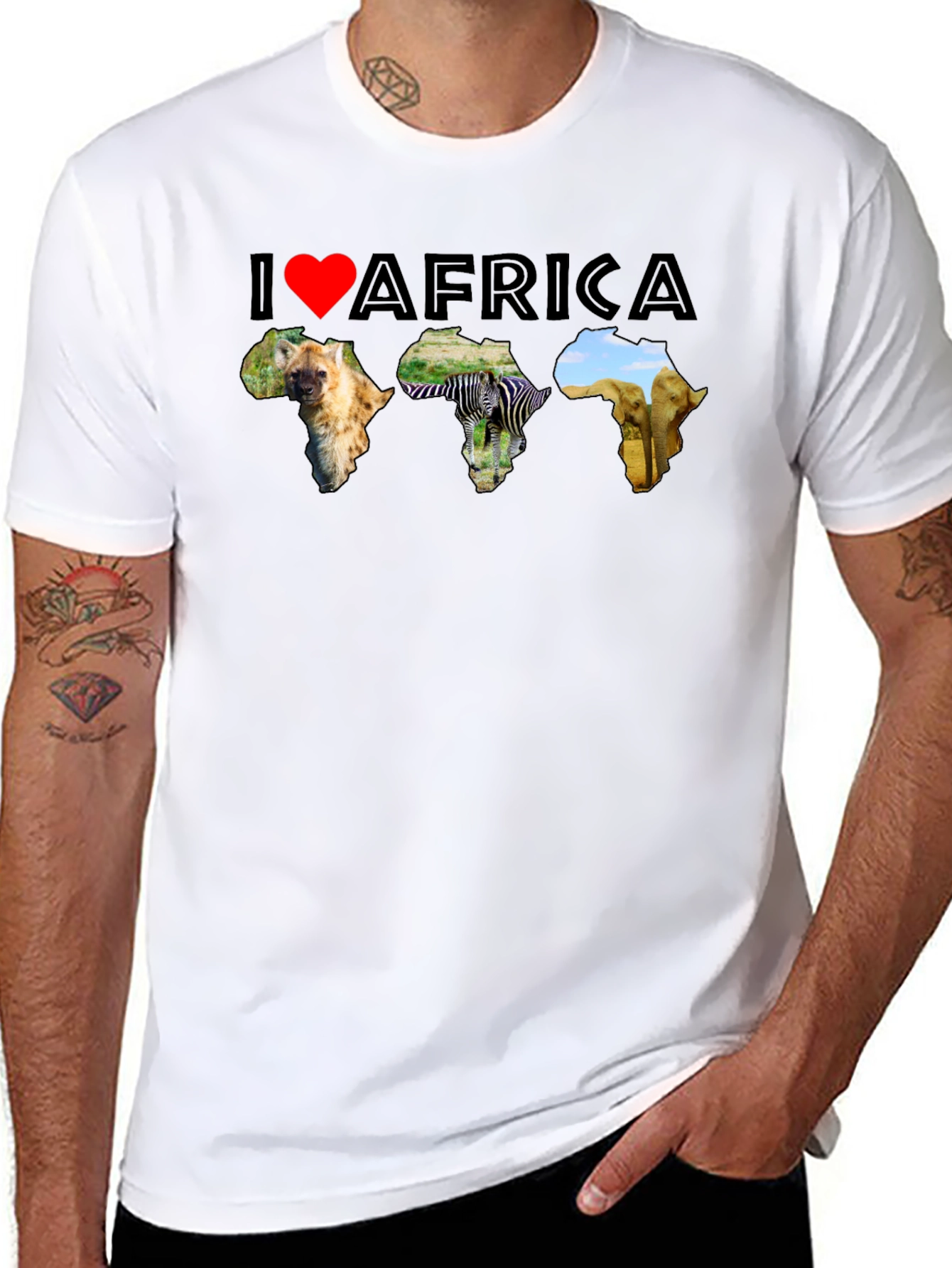 I Love Africa T-Shirt - Wildlife & Continent Design