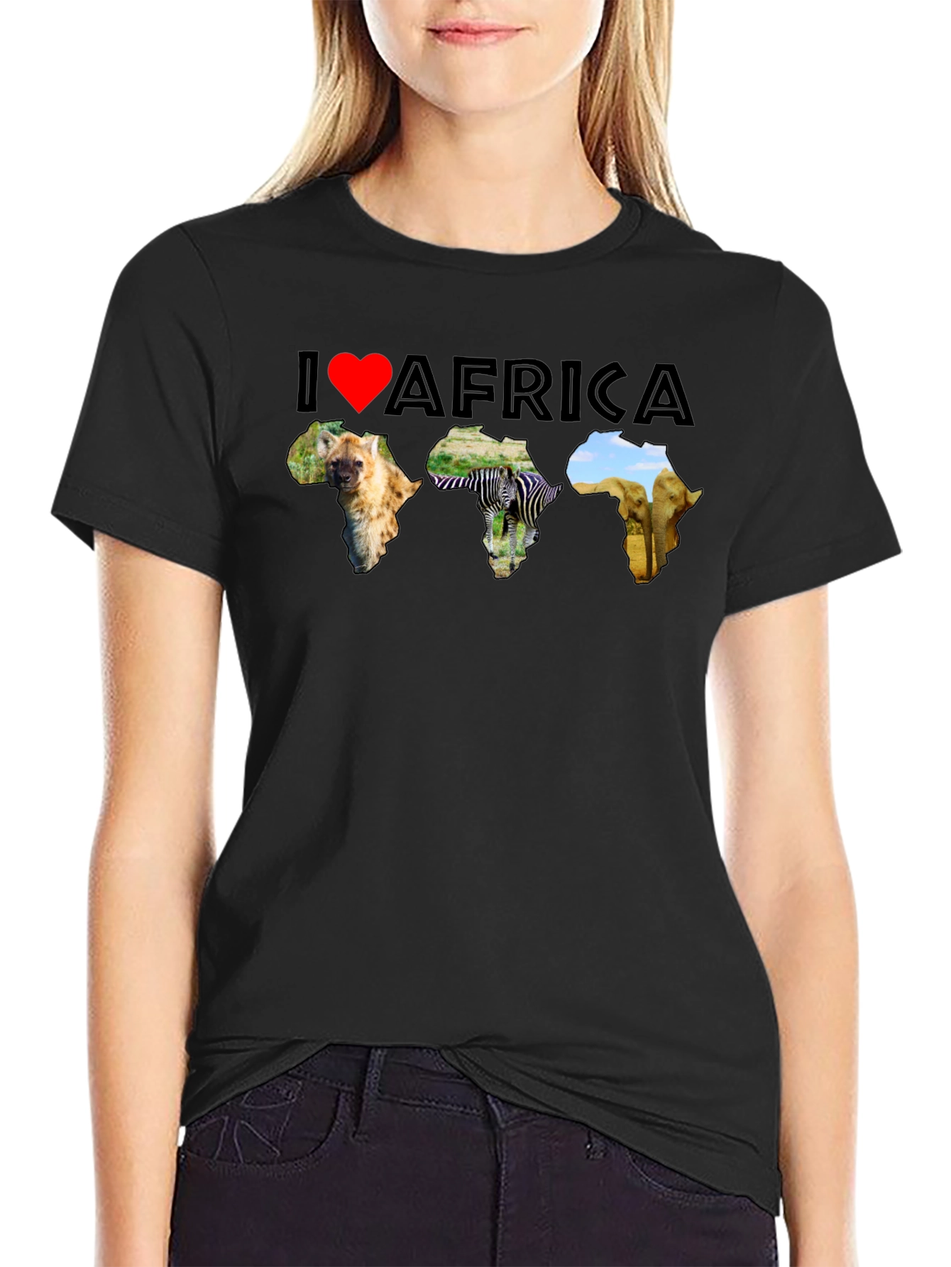 I Love Africa T-Shirt - Wildlife & Continent Design