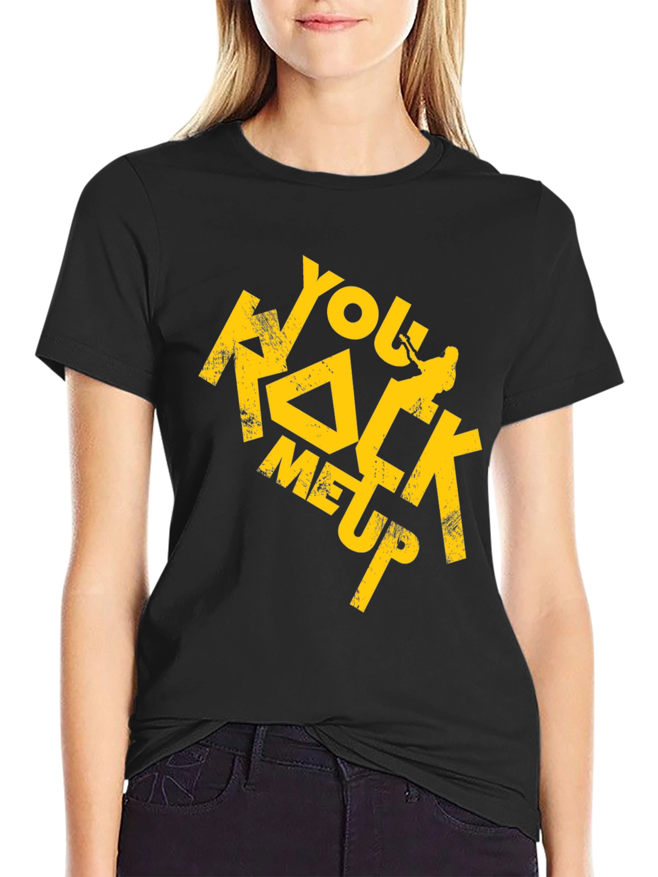 You Rock Me Up Graphic T-Shirt - Black