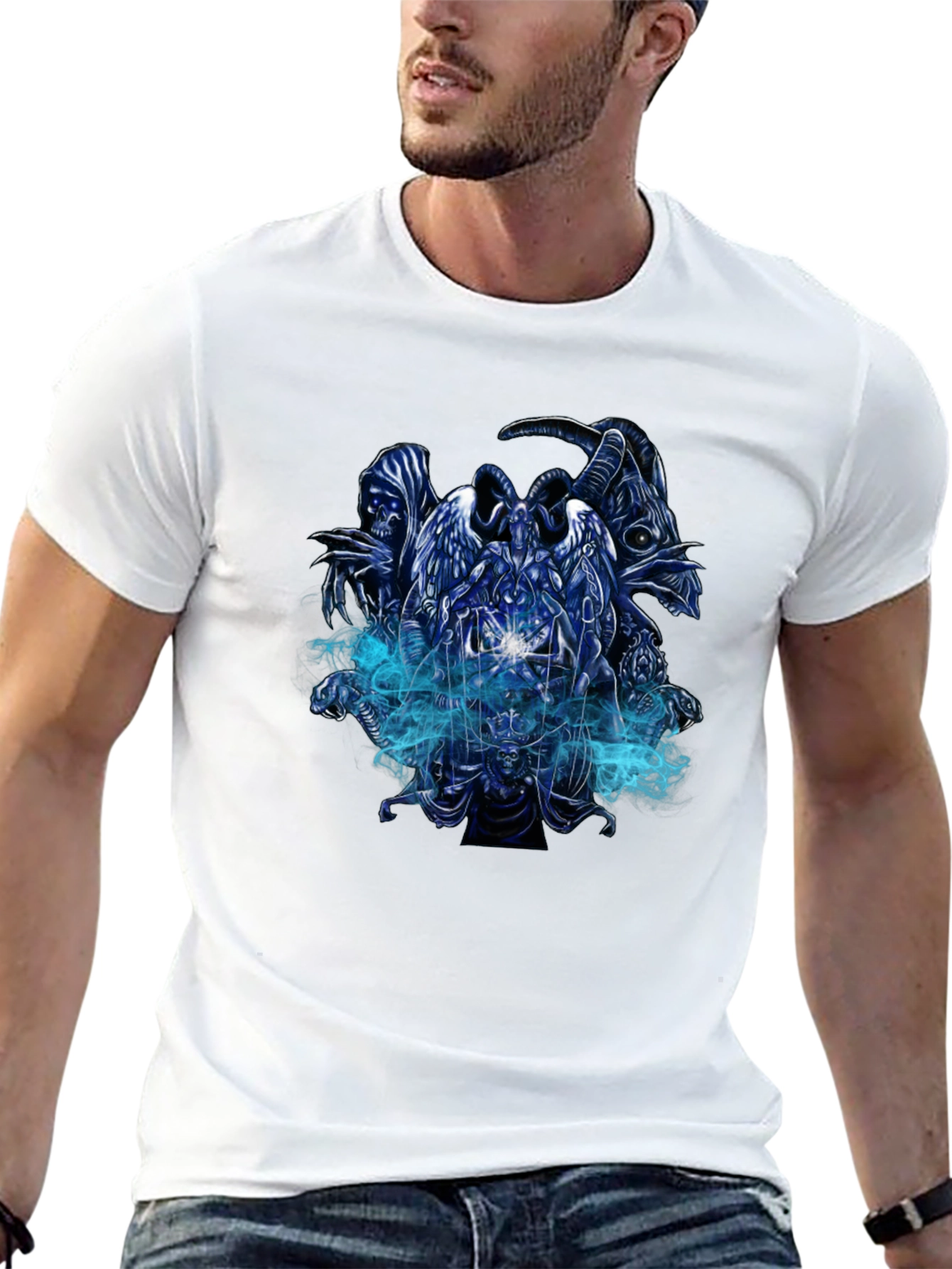 Grim Reaper Graphic Print Black T-Shirt