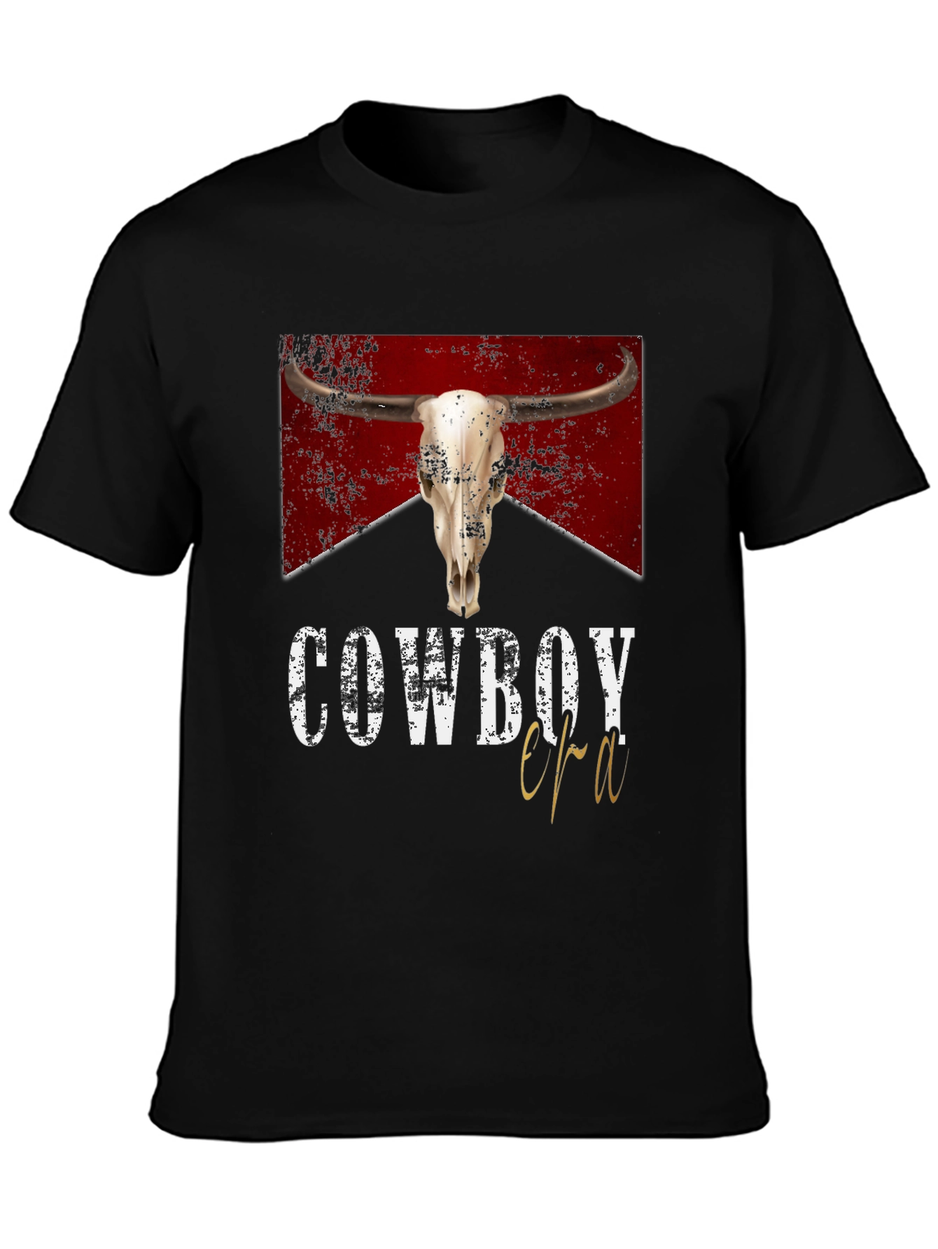 Cowboy Era Graphic Tee - Western Style Black T-Shirt