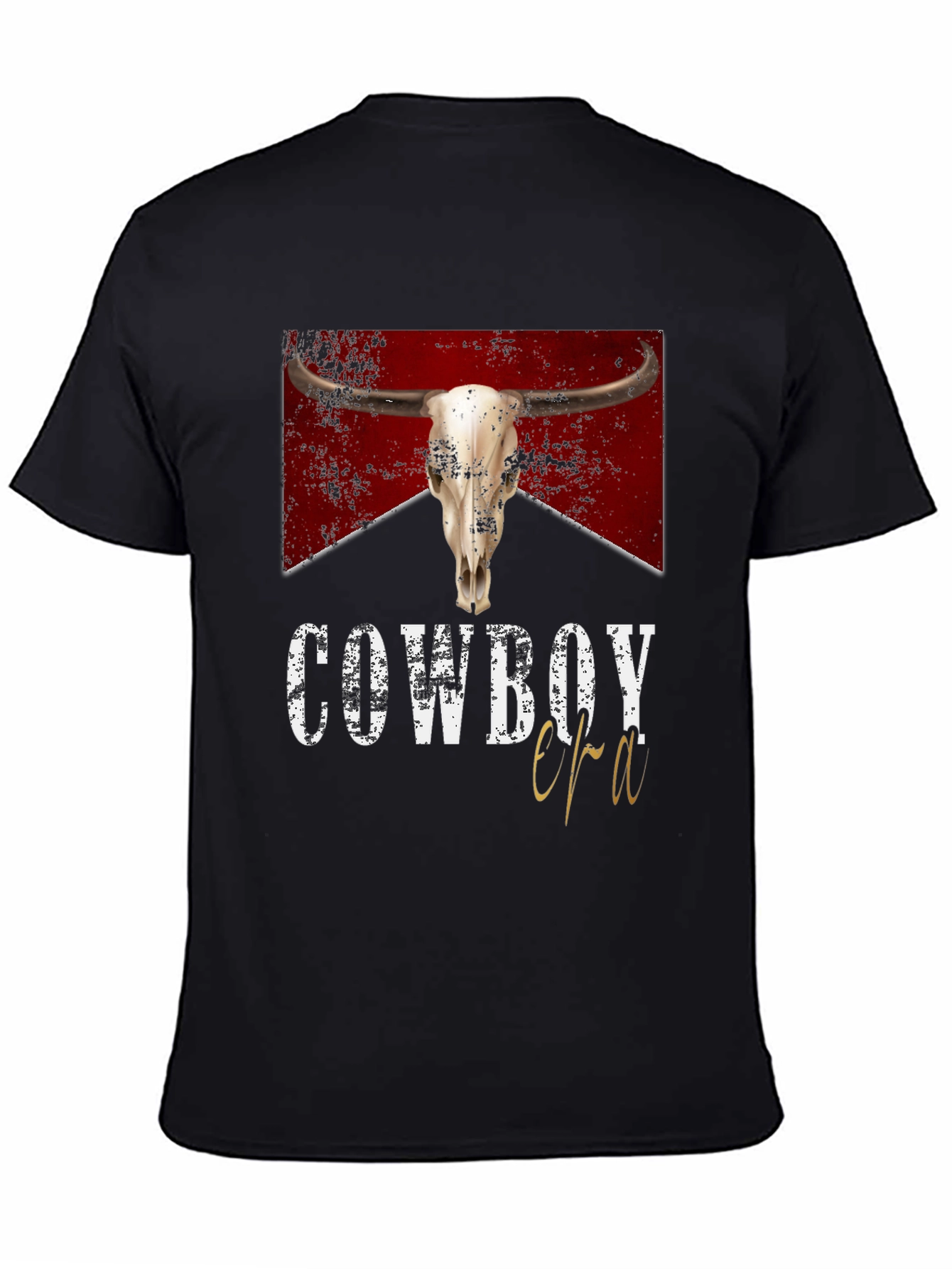 Cowboy Era Graphic Tee - Western Style Black T-Shirt