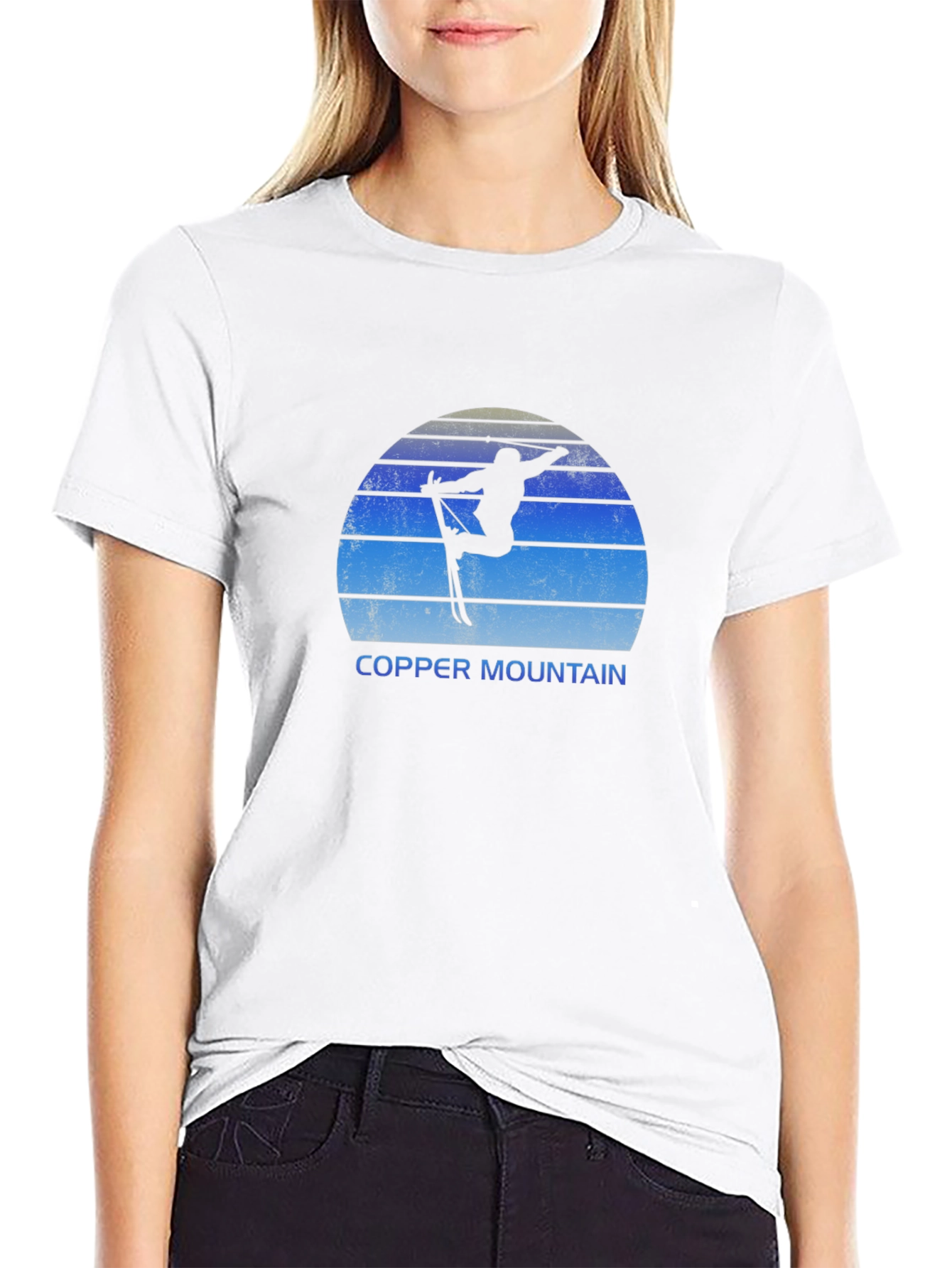 Copper Mountain Skiing T-Shirt - Retro Style Black Tee