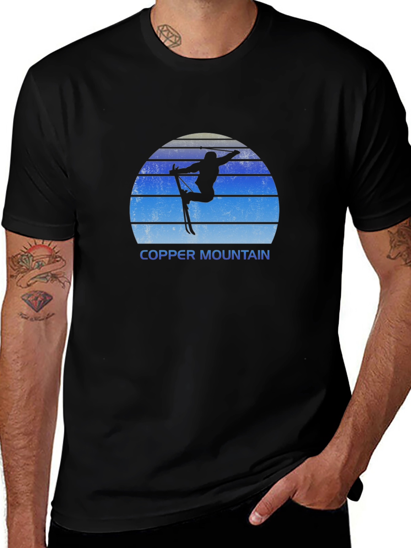 Copper Mountain Skiing T-Shirt - Retro Style Black Tee