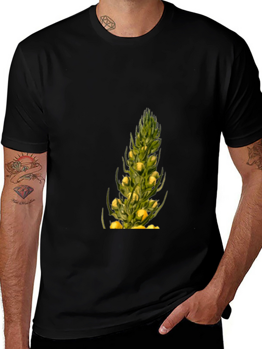 Botanical Print Black T-Shirt