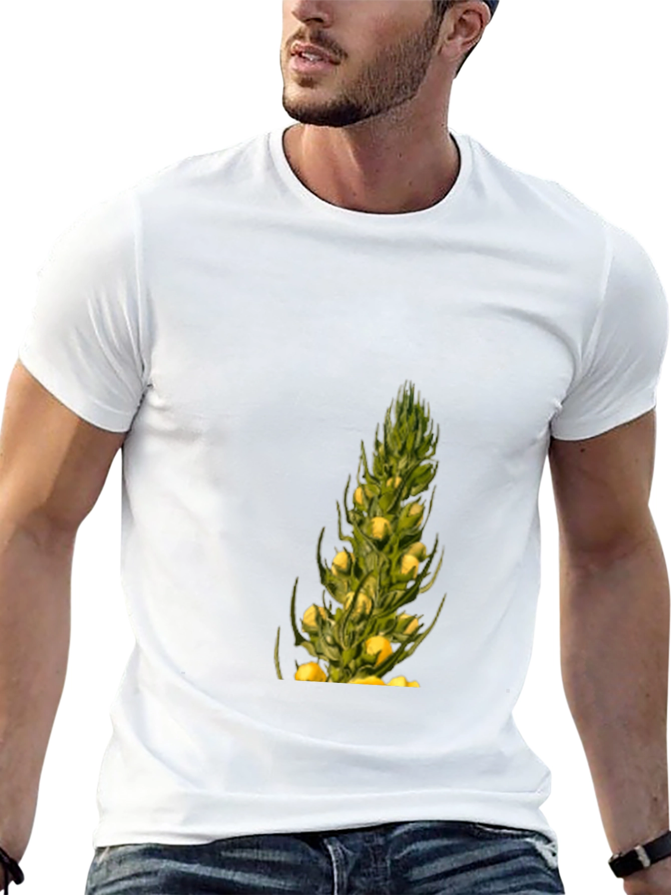 Botanical Print Black T-Shirt