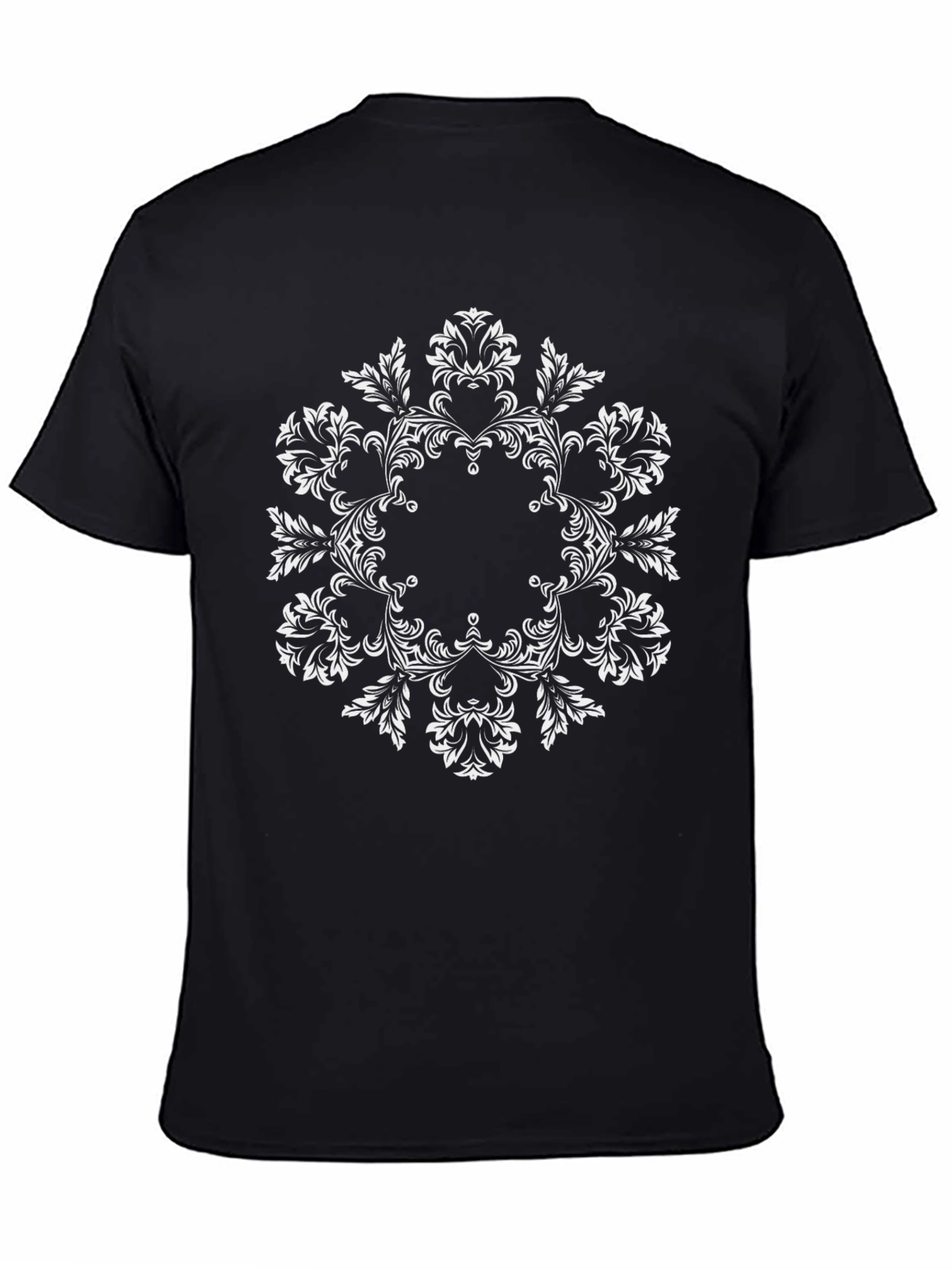 Floral Mandala Black T-Shirt