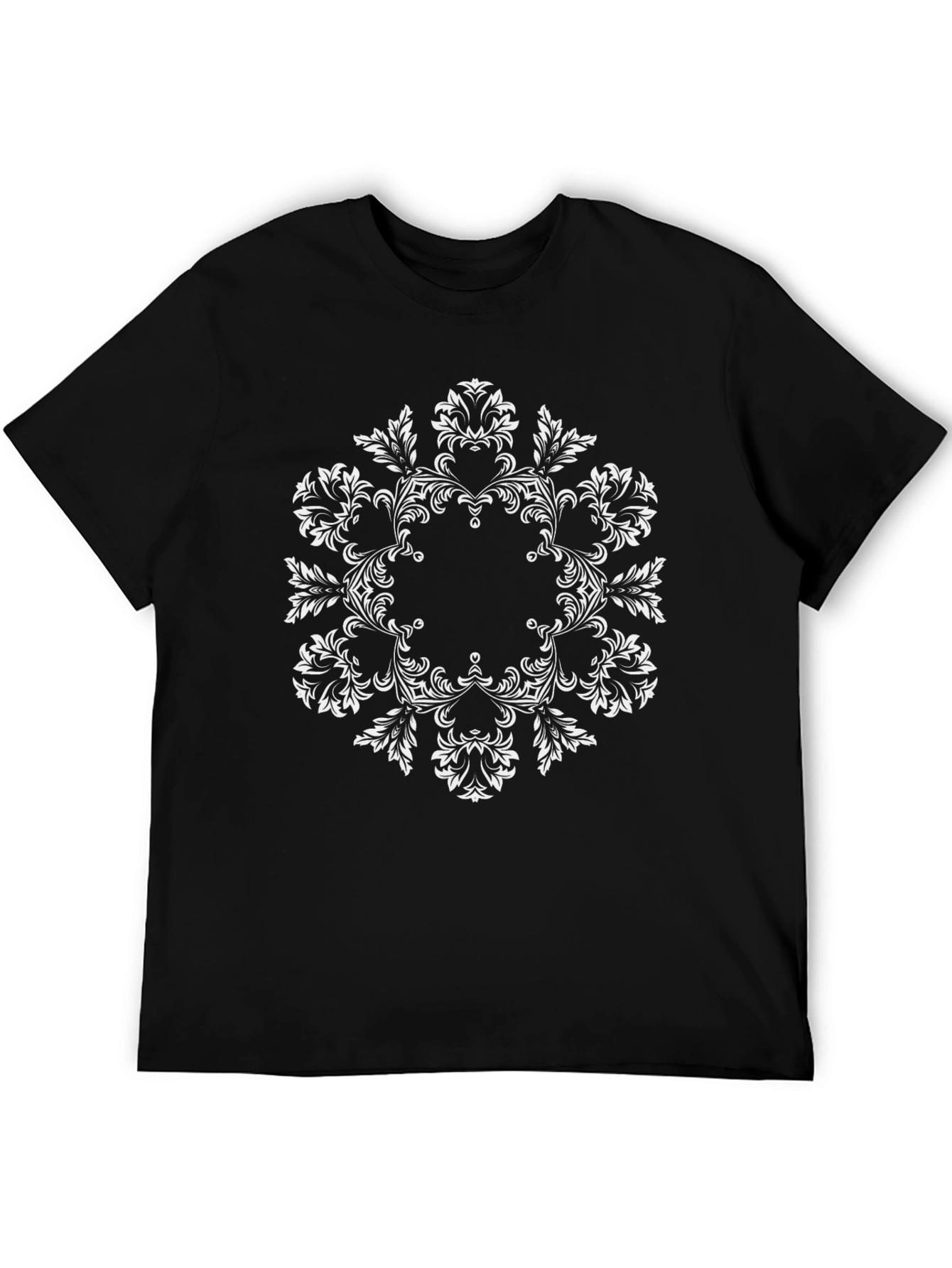 Floral Mandala Black T-Shirt