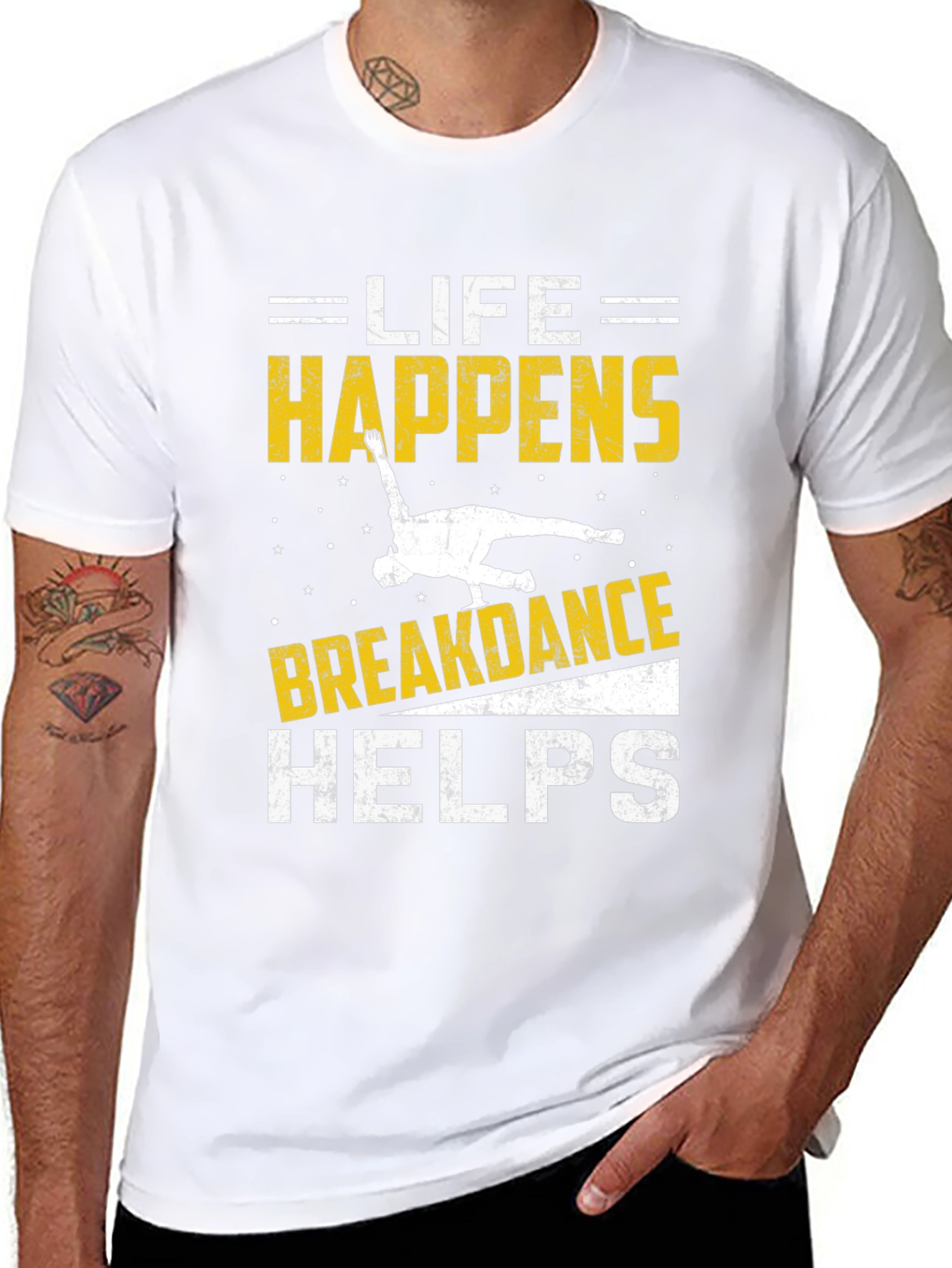 Life Happens Breakdance Helps Black T-Shirt
