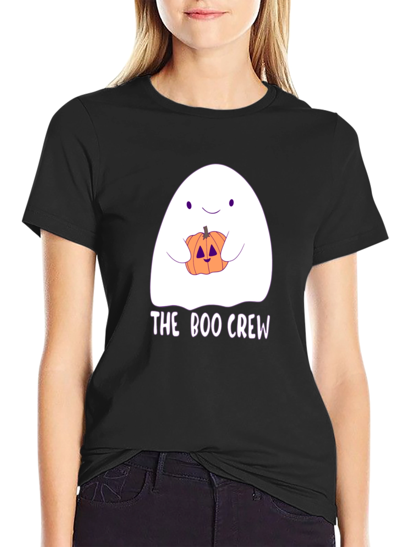 Boo Crew Halloween T-Shirt - Ghost & Pumpkin