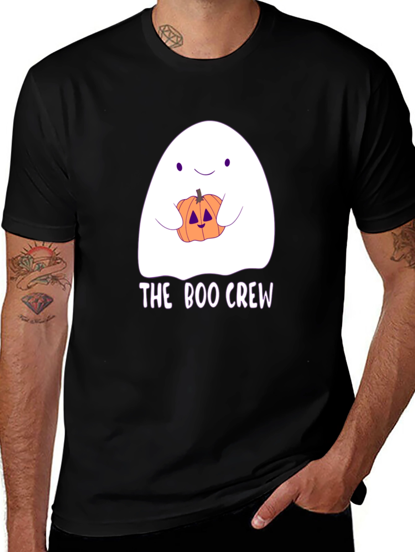 Boo Crew Halloween T-Shirt - Ghost & Pumpkin