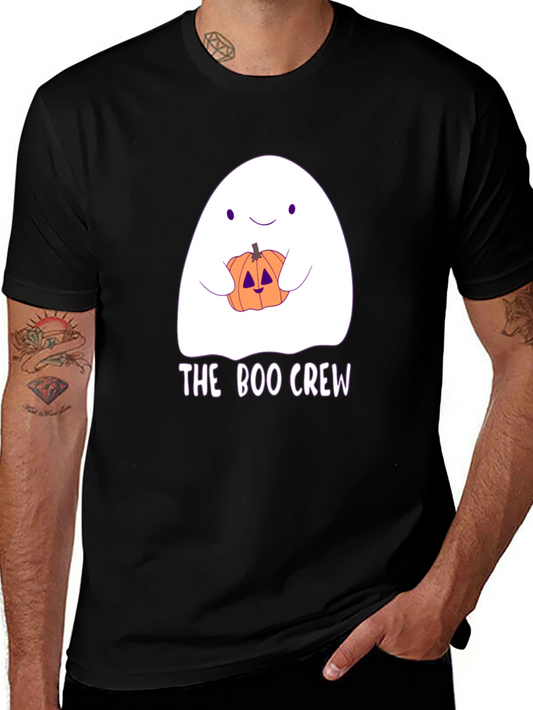 Boo Crew Halloween T-Shirt - Ghost & Pumpkin