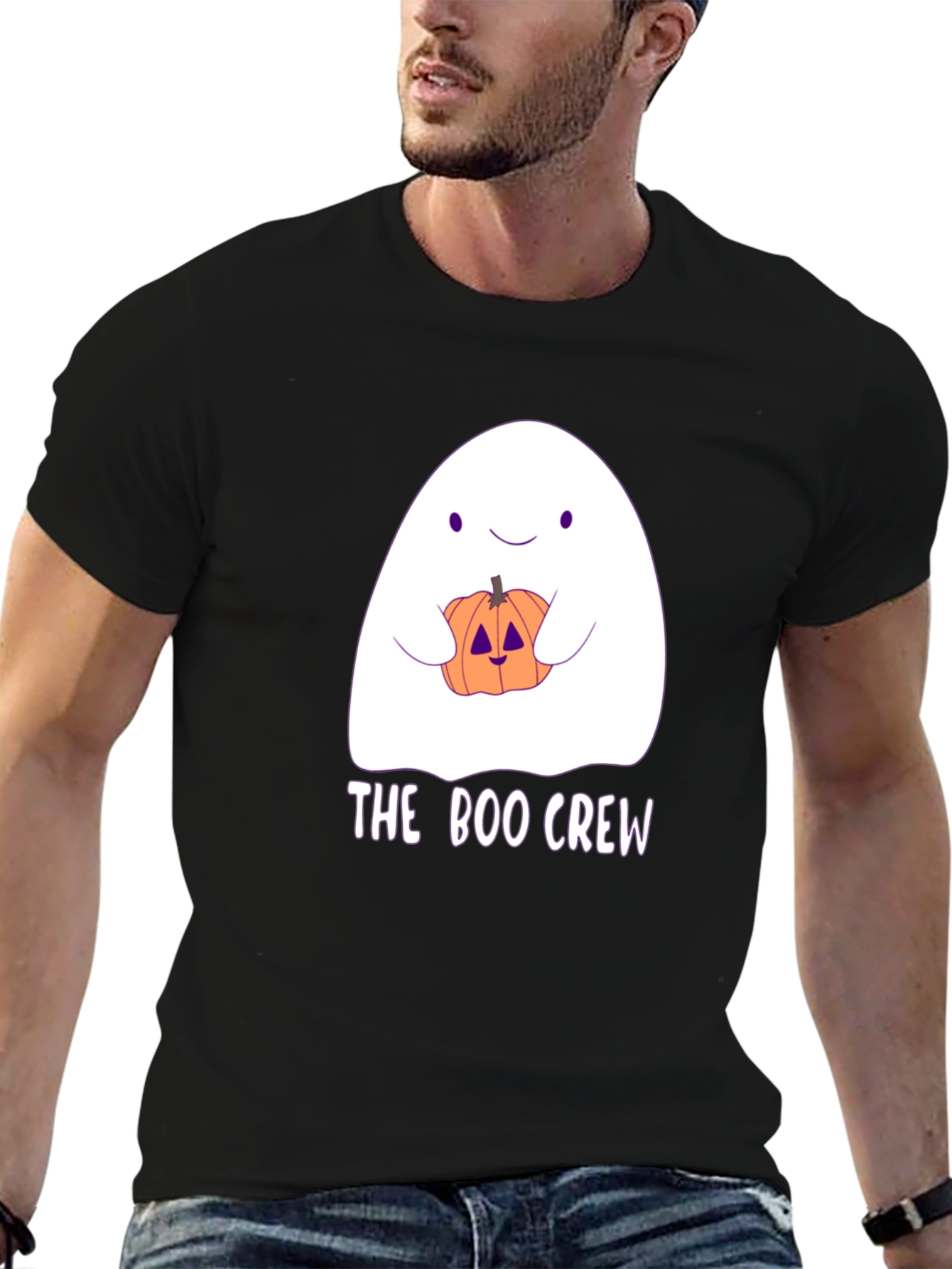 Boo Crew Halloween T-Shirt - Ghost & Pumpkin