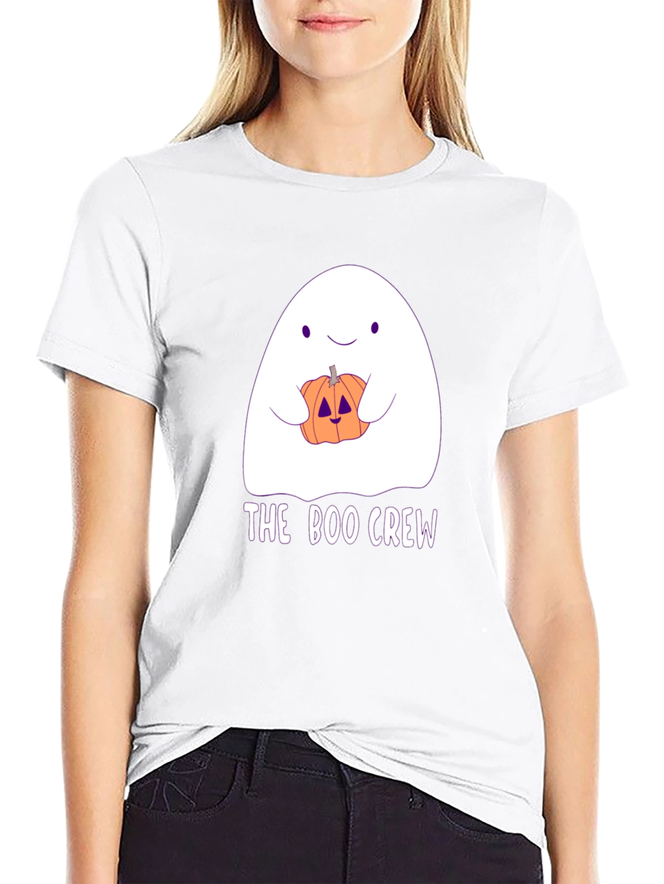 Boo Crew Halloween T-Shirt - Ghost & Pumpkin
