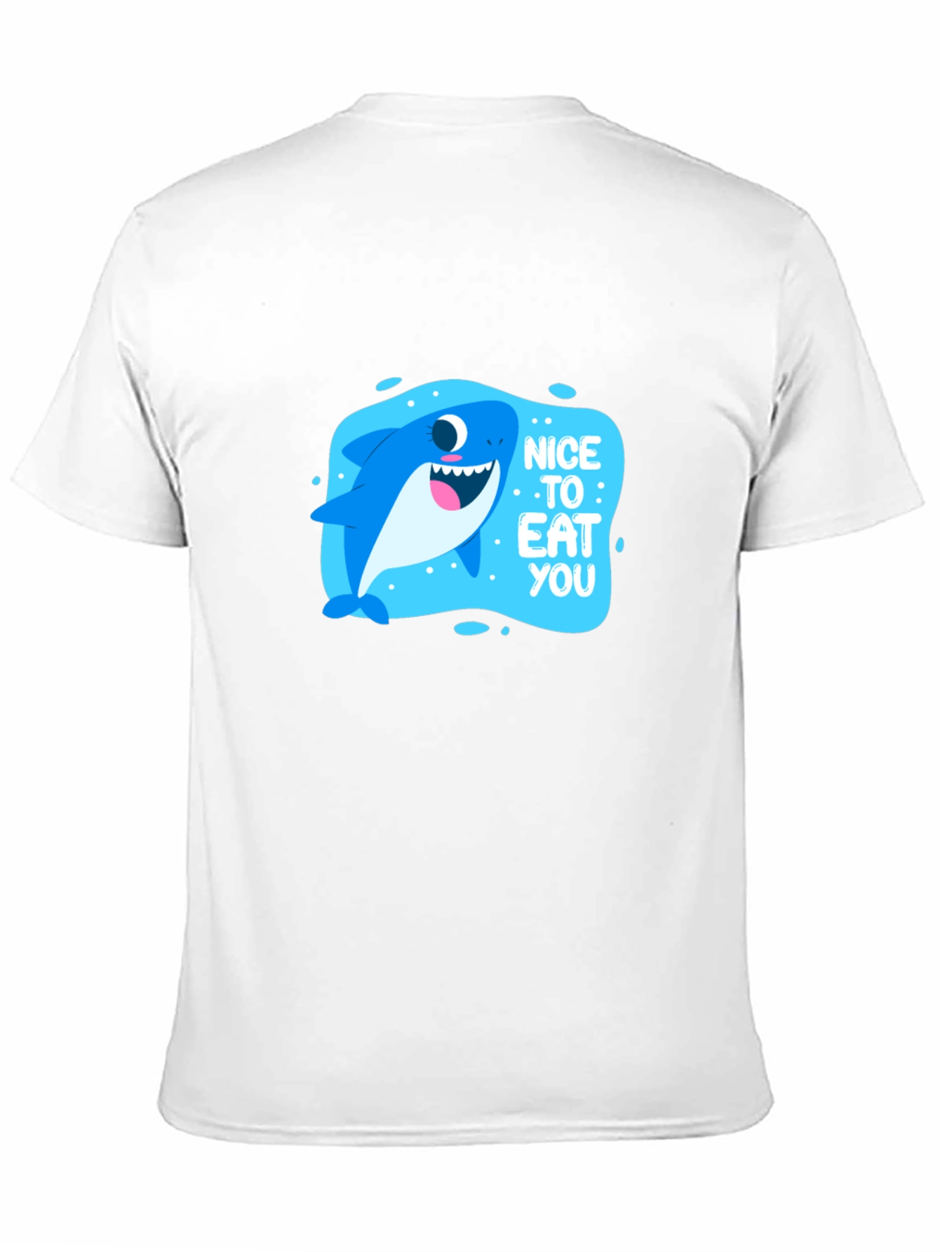 Funny Shark Nice to Eat You Black T-Shirt