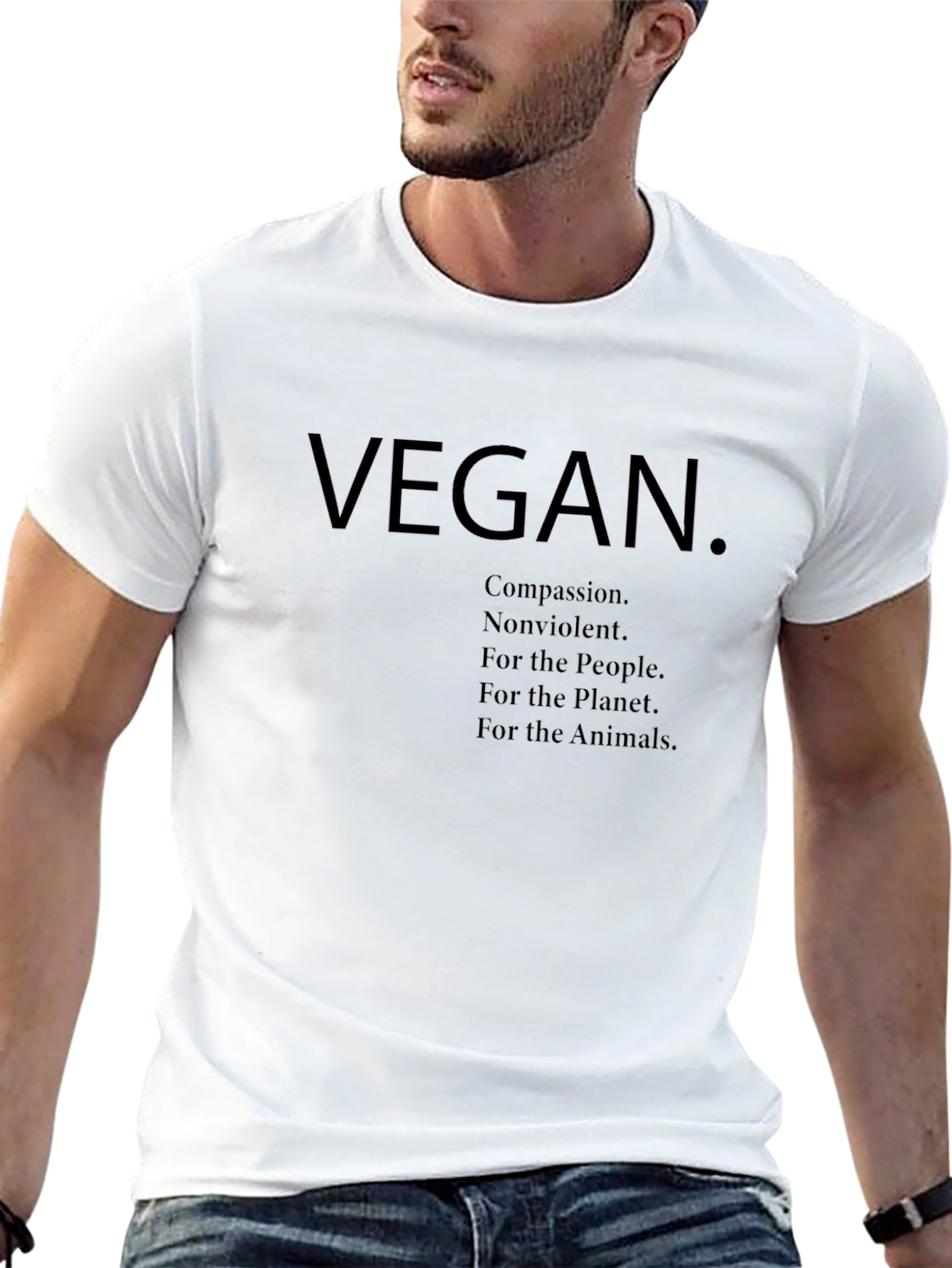 Vegan Graphic Tee - Compassion Nonviolence Planet Animals