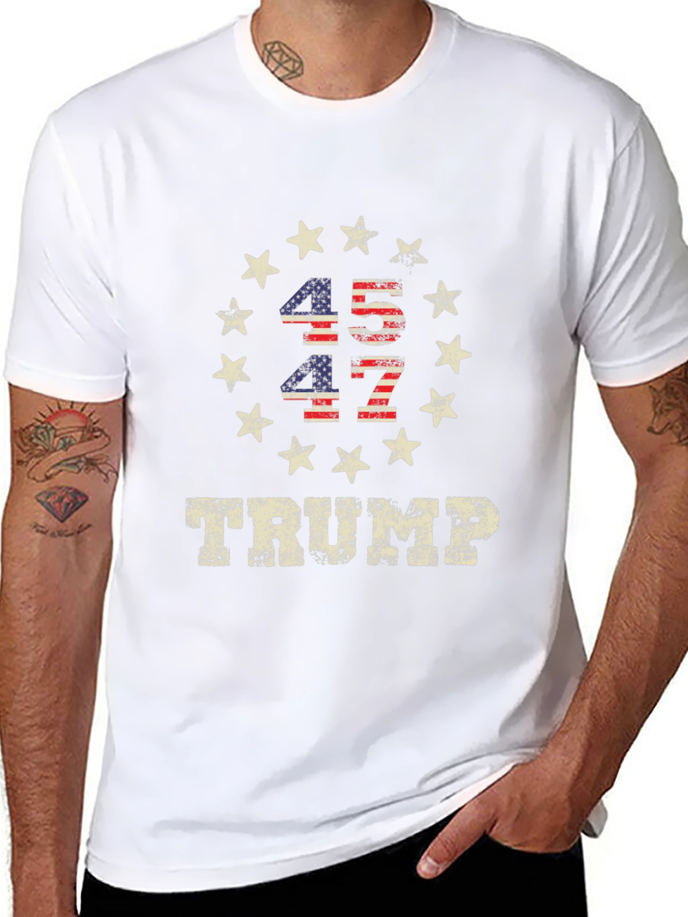 Trump 45 47 Patriotic T-Shirt