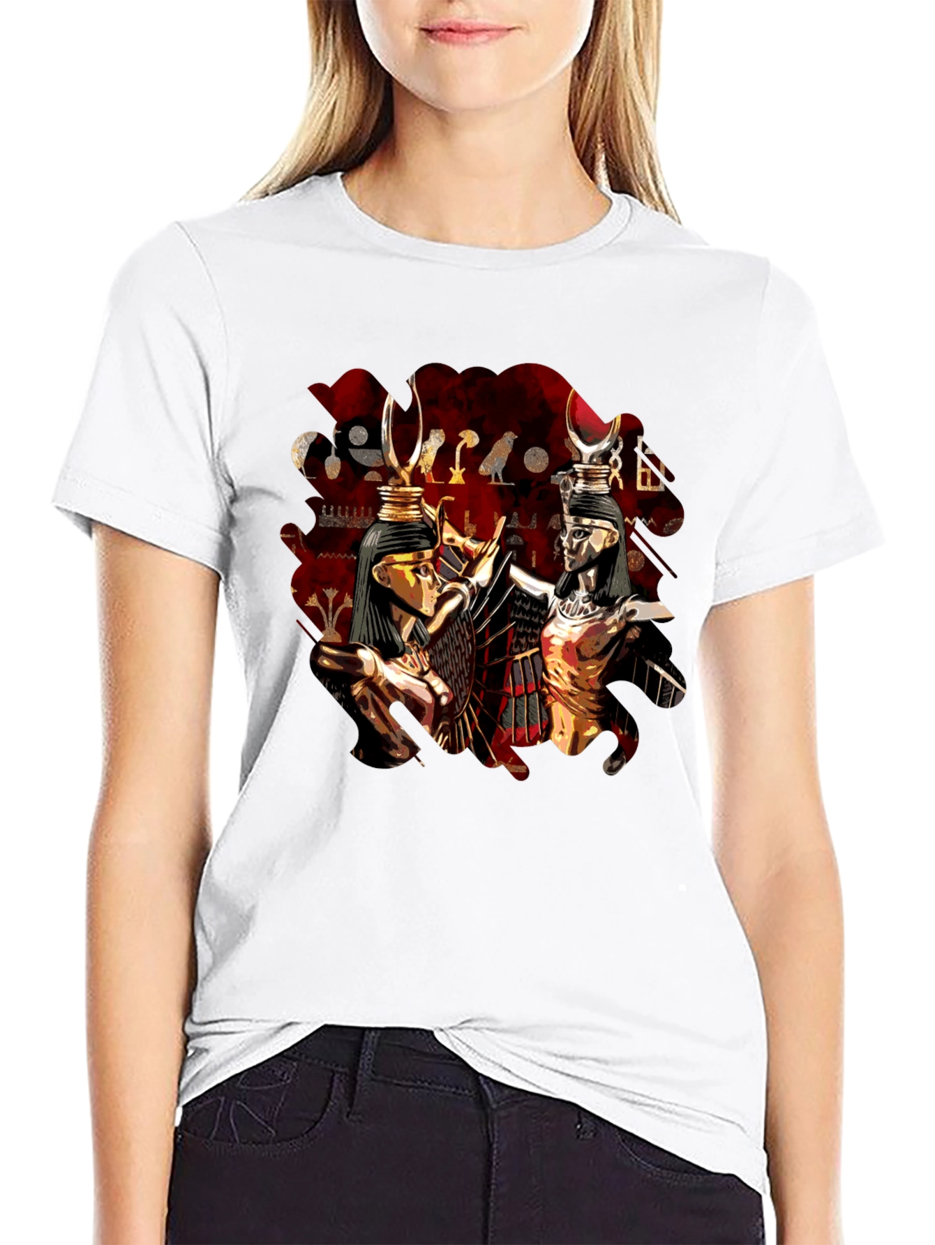 Egyptian Gods Graphic Print T-Shirt