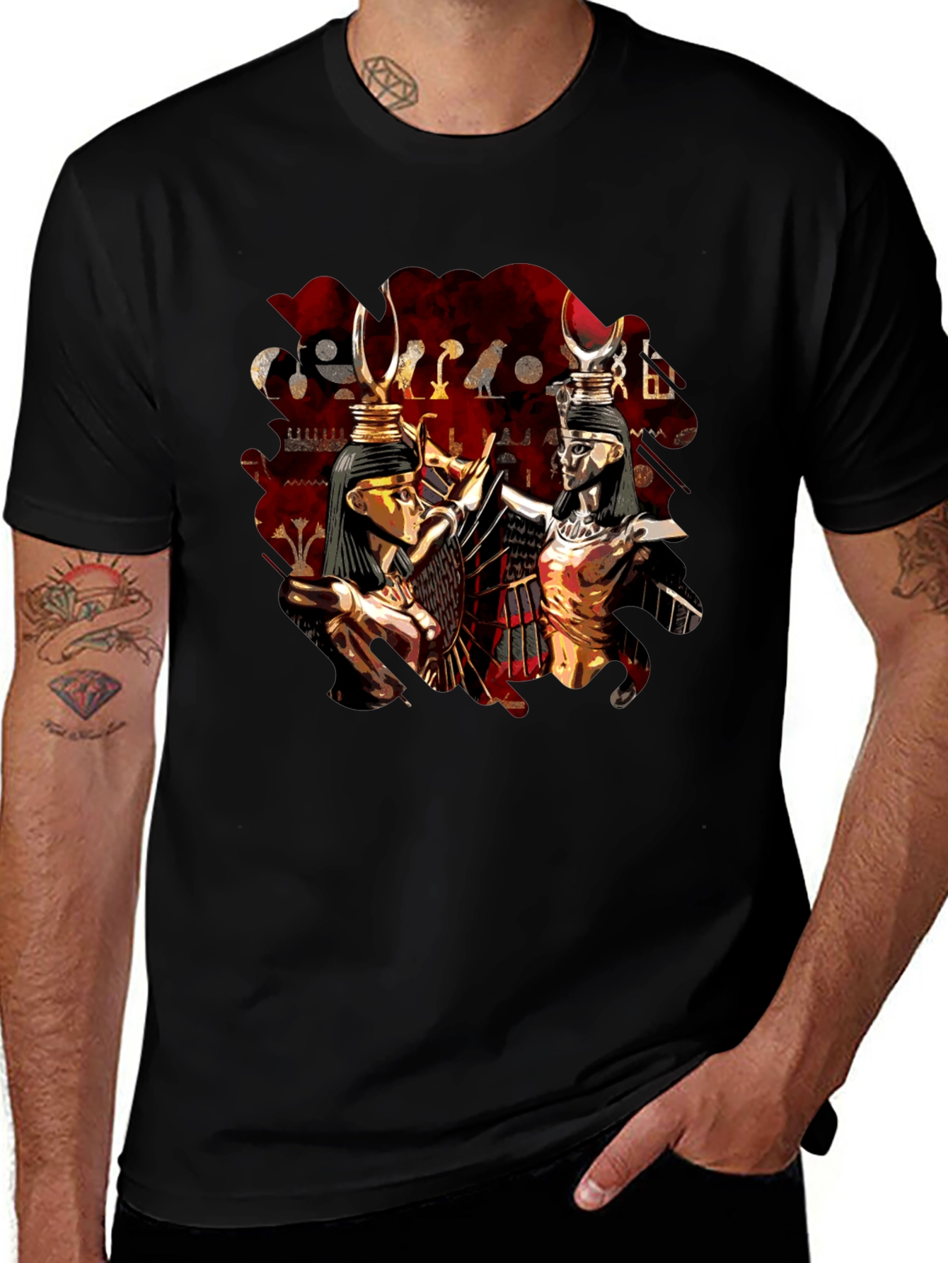 Egyptian Gods Graphic Print T-Shirt