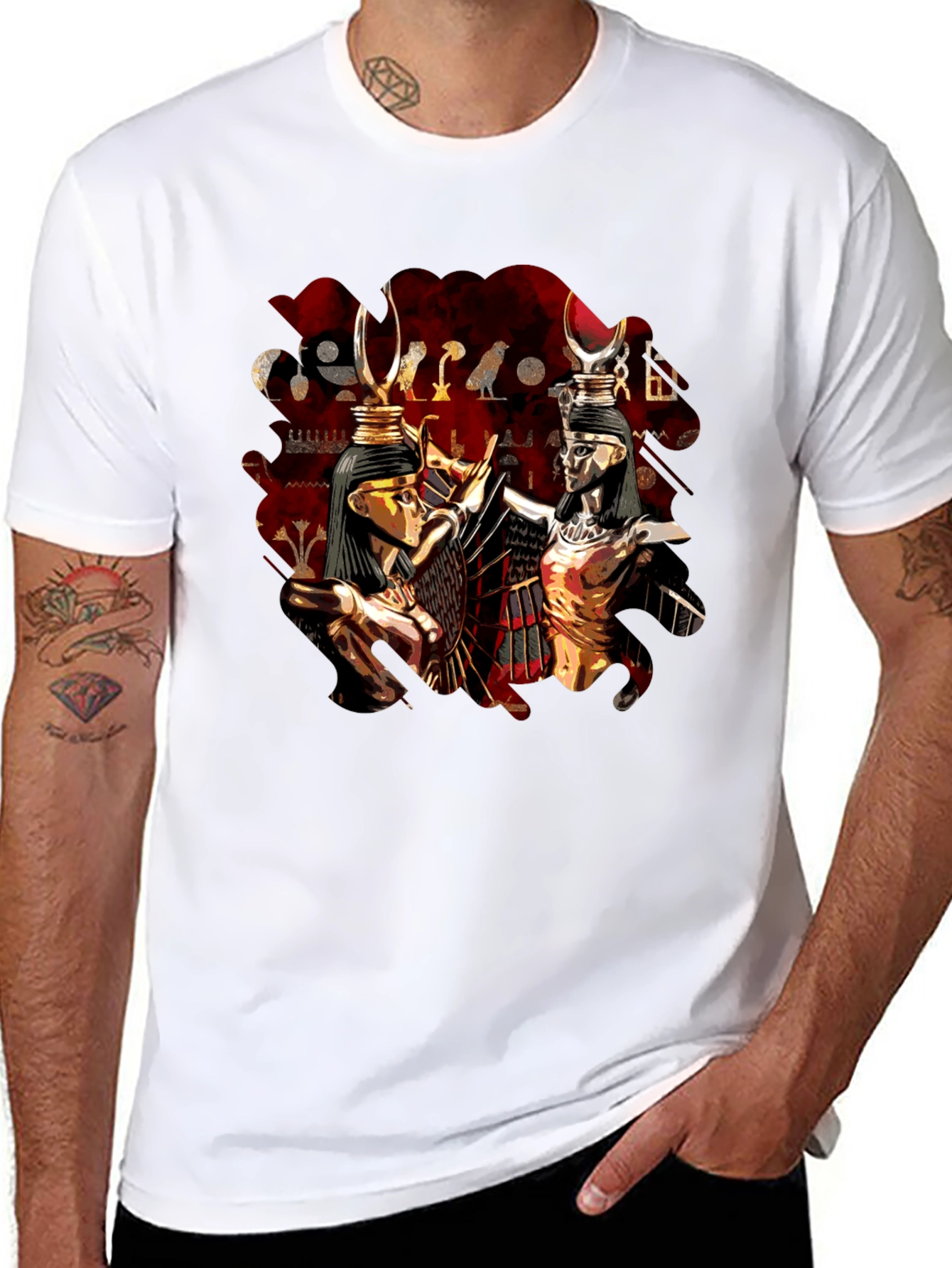 Egyptian Gods Graphic Print T-Shirt