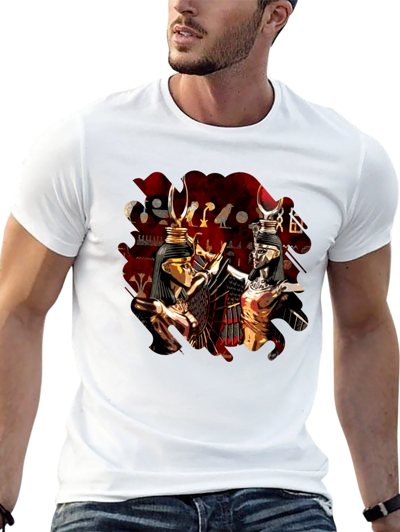 Egyptian Gods Graphic Print T-Shirt