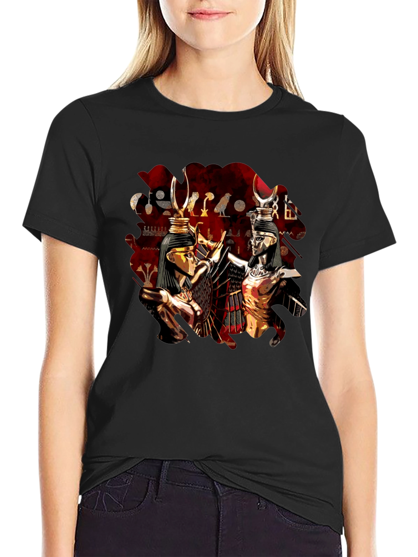 Egyptian Gods Graphic Print T-Shirt