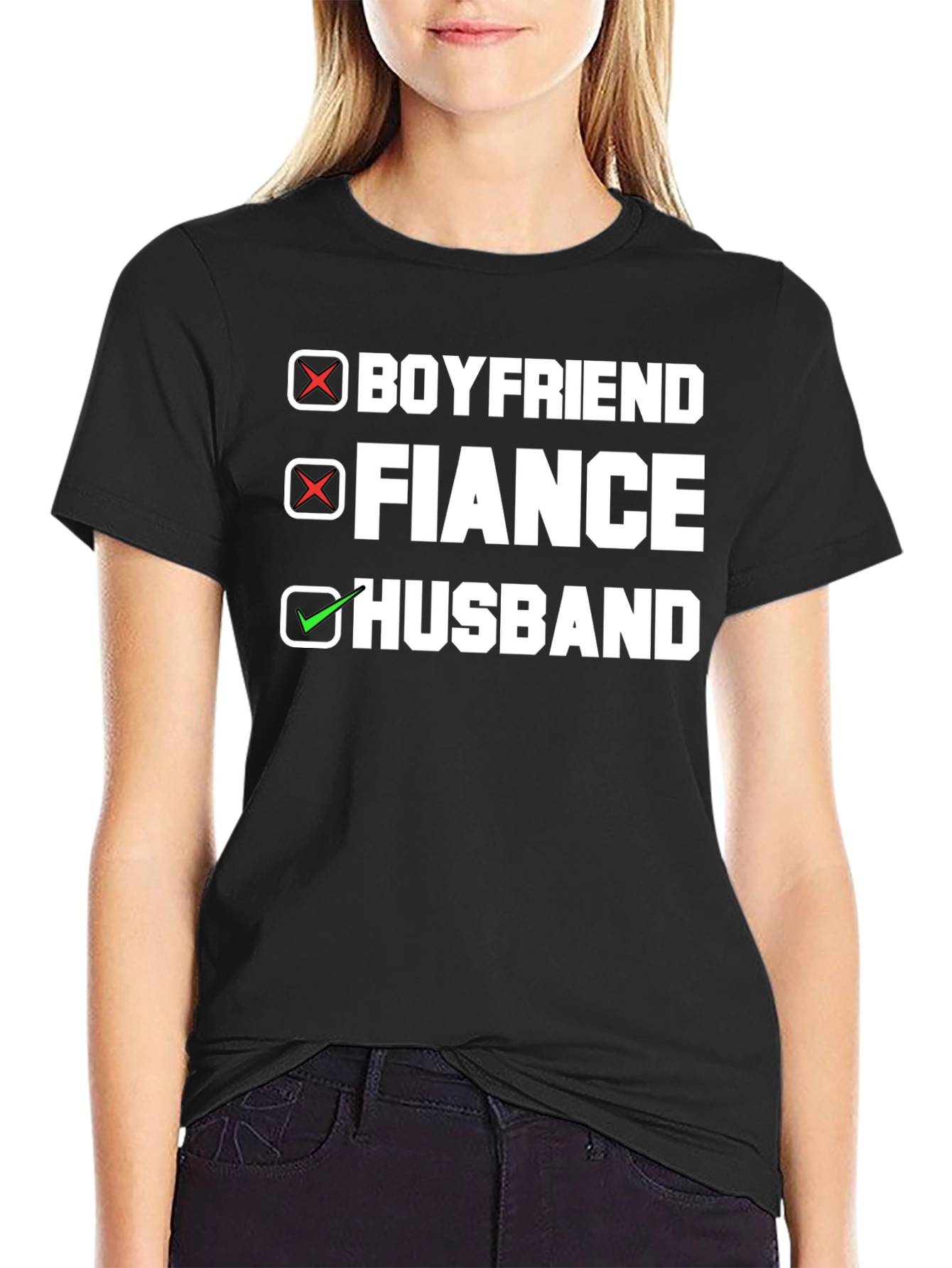 Husband T-Shirt - Boyfriend Fiance Checkbox Design