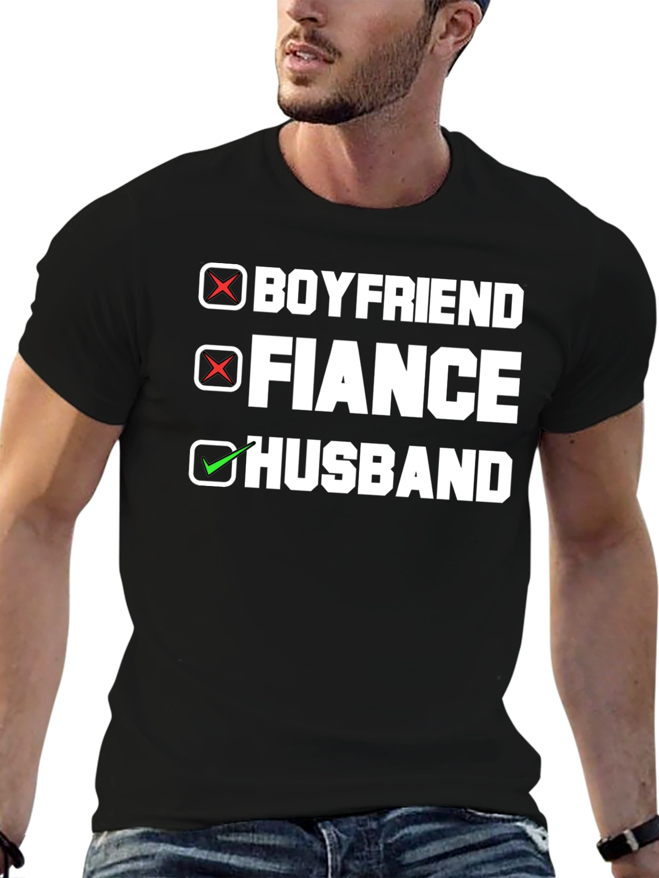 Husband T-Shirt - Boyfriend Fiance Checkbox Design