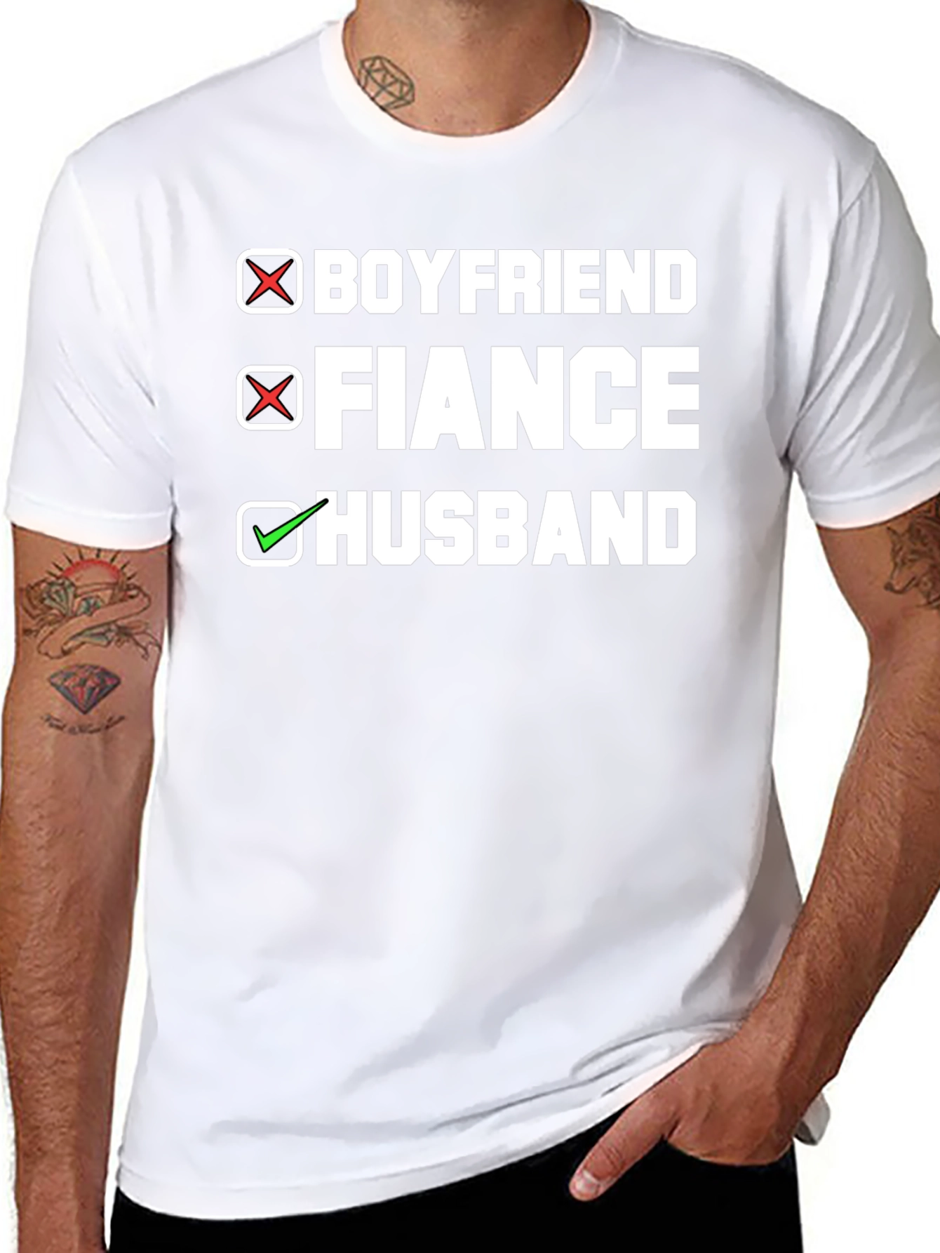 Husband T-Shirt - Boyfriend Fiance Checkbox Design