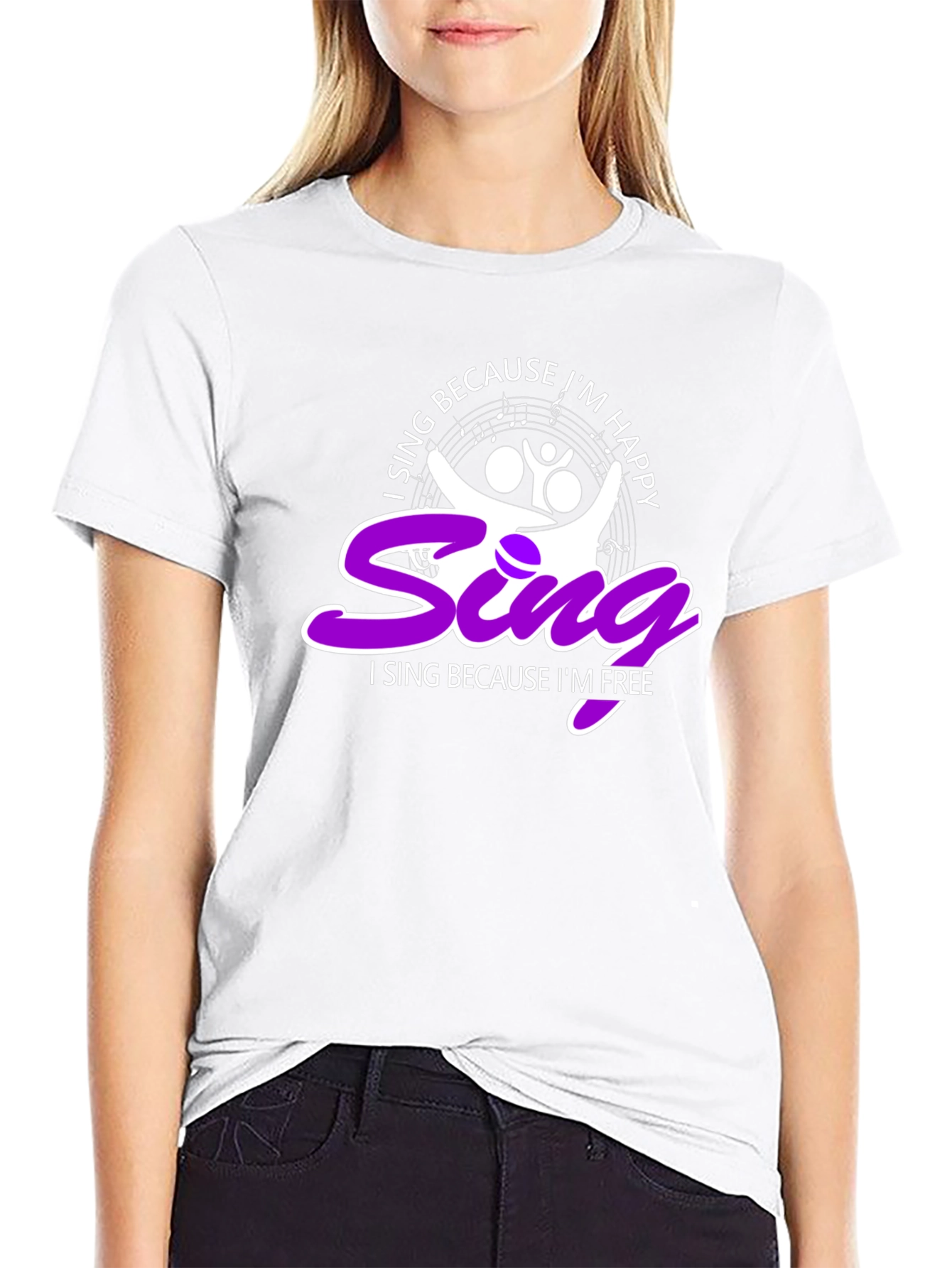 Singing T-Shirt - I Sing Because Im Happy/Free
