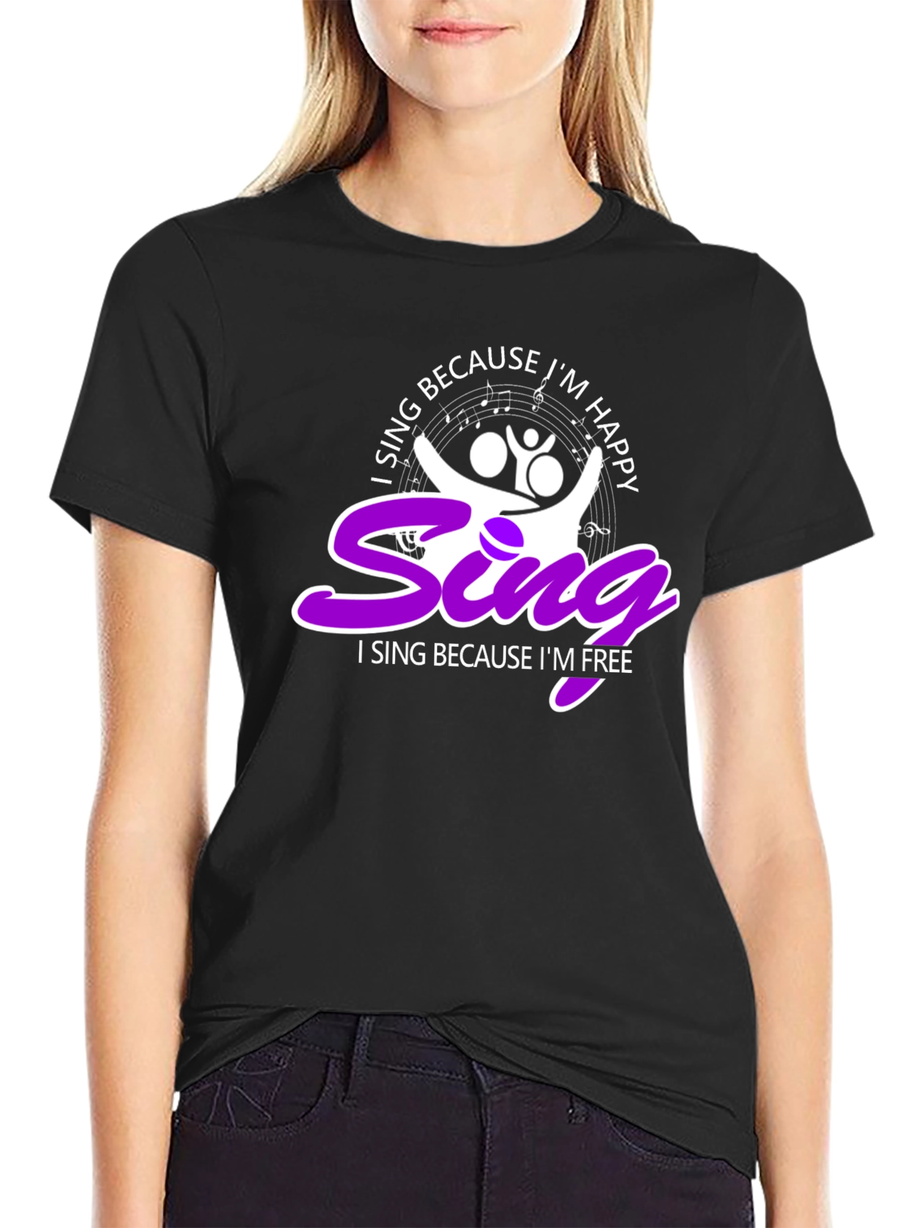 Singing T-Shirt - I Sing Because Im Happy/Free