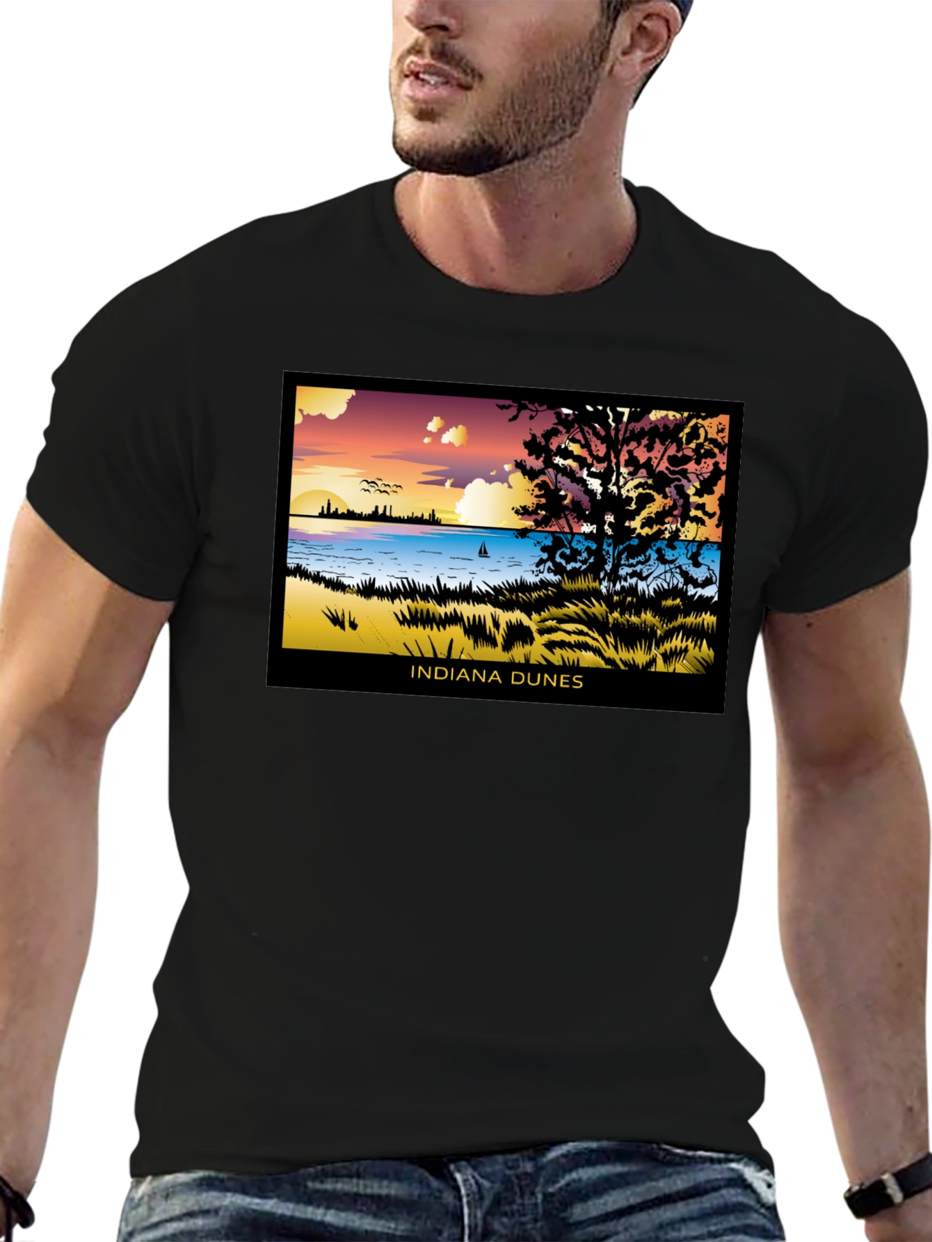 Indiana Dunes Graphic Tee - Lakefront View