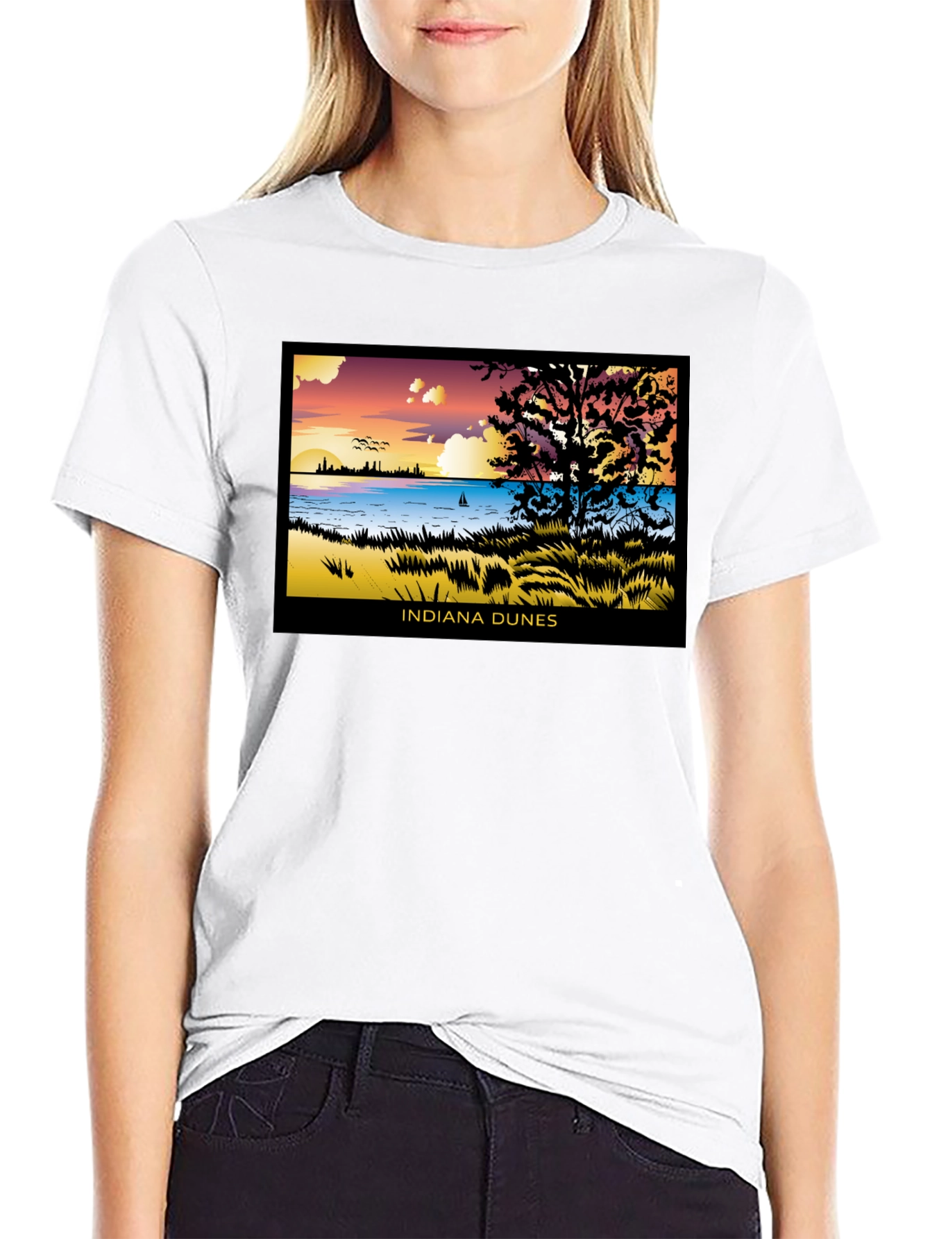 Indiana Dunes Graphic Tee - Lakefront View