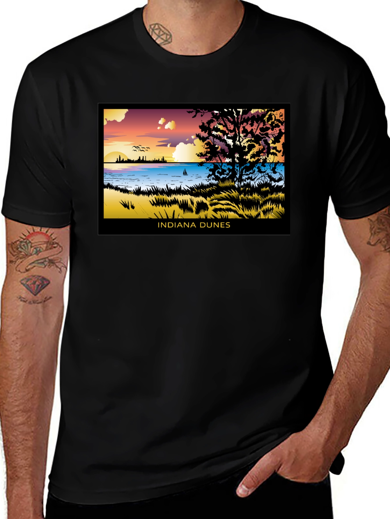 Indiana Dunes Graphic Tee - Lakefront View