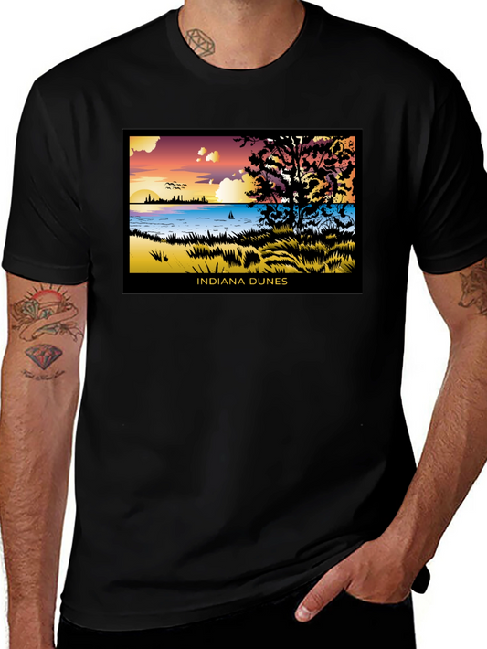 Indiana Dunes Graphic Tee - Lakefront View