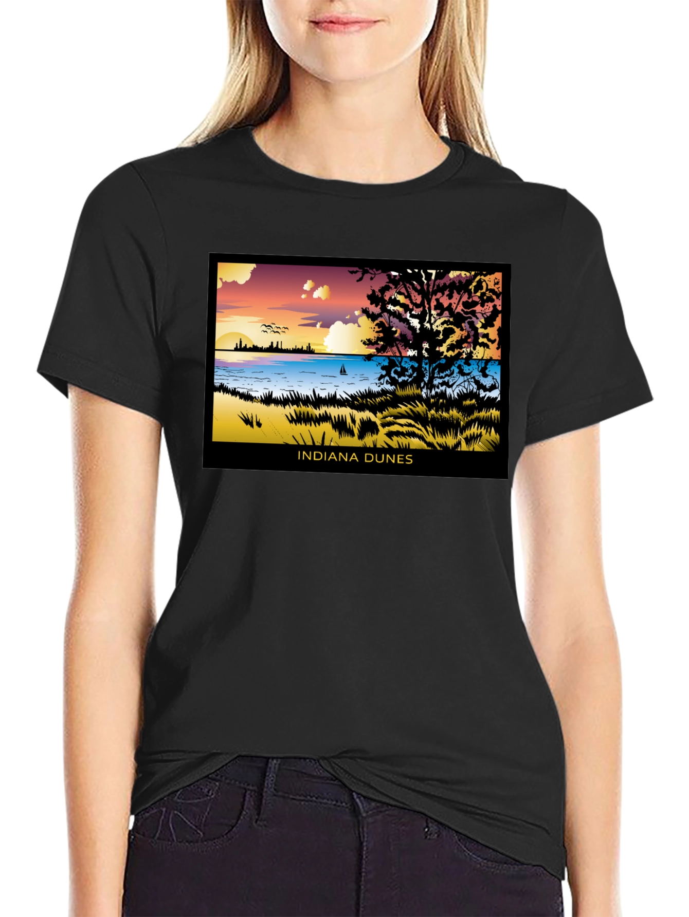 Indiana Dunes Graphic Tee - Lakefront View