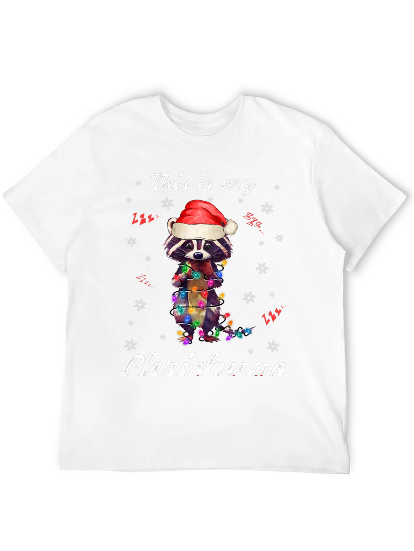 Festive Raccoon Christmas T-Shirt