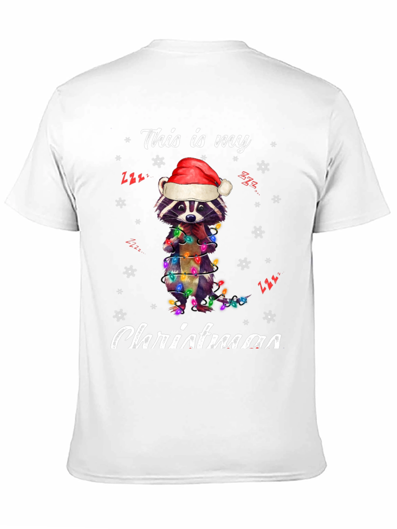 Festive Raccoon Christmas T-Shirt