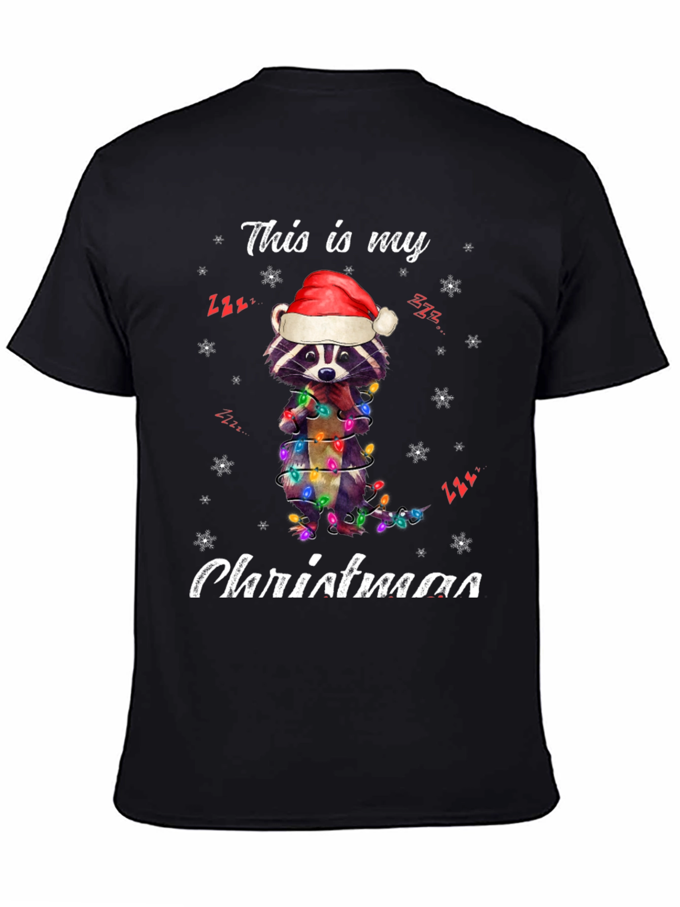 Festive Raccoon Christmas T-Shirt