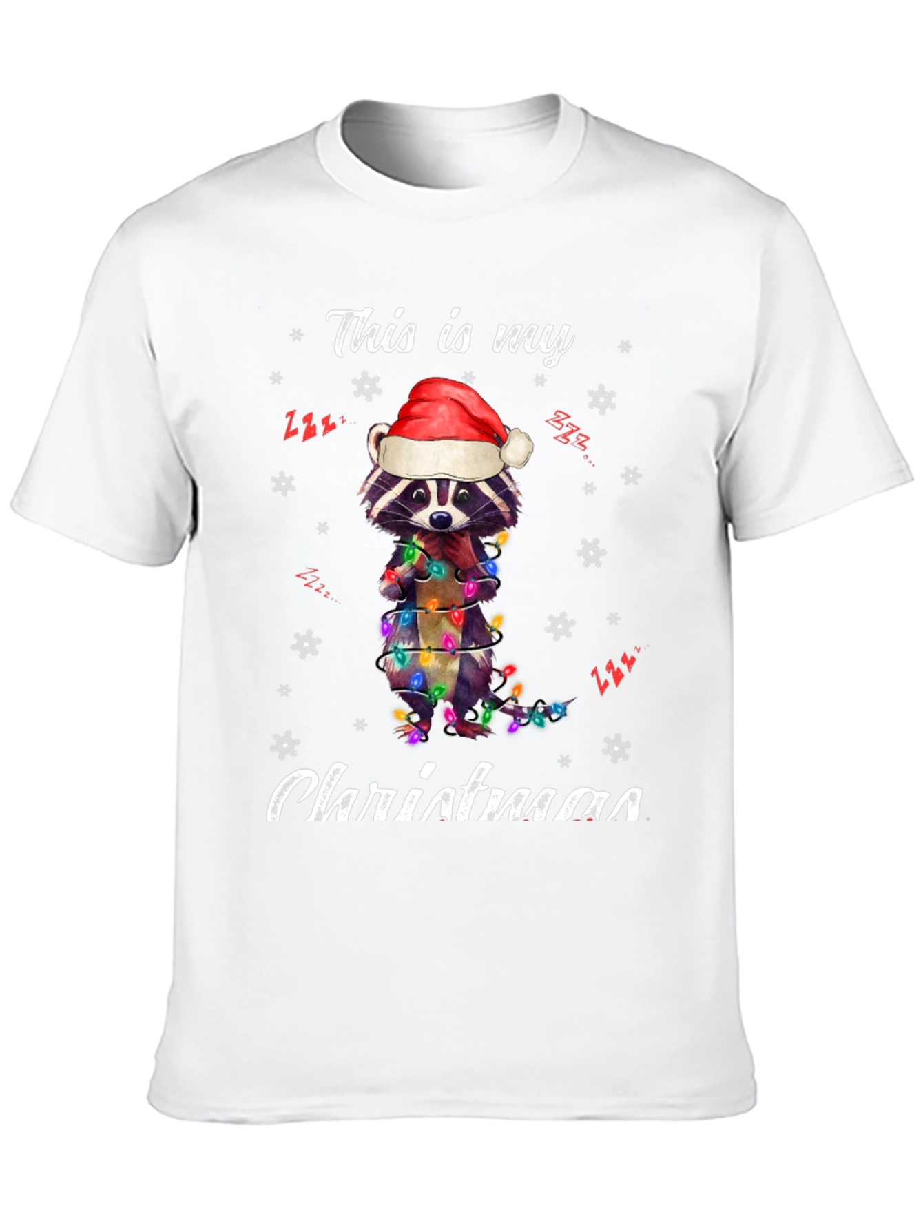 Festive Raccoon Christmas T-Shirt
