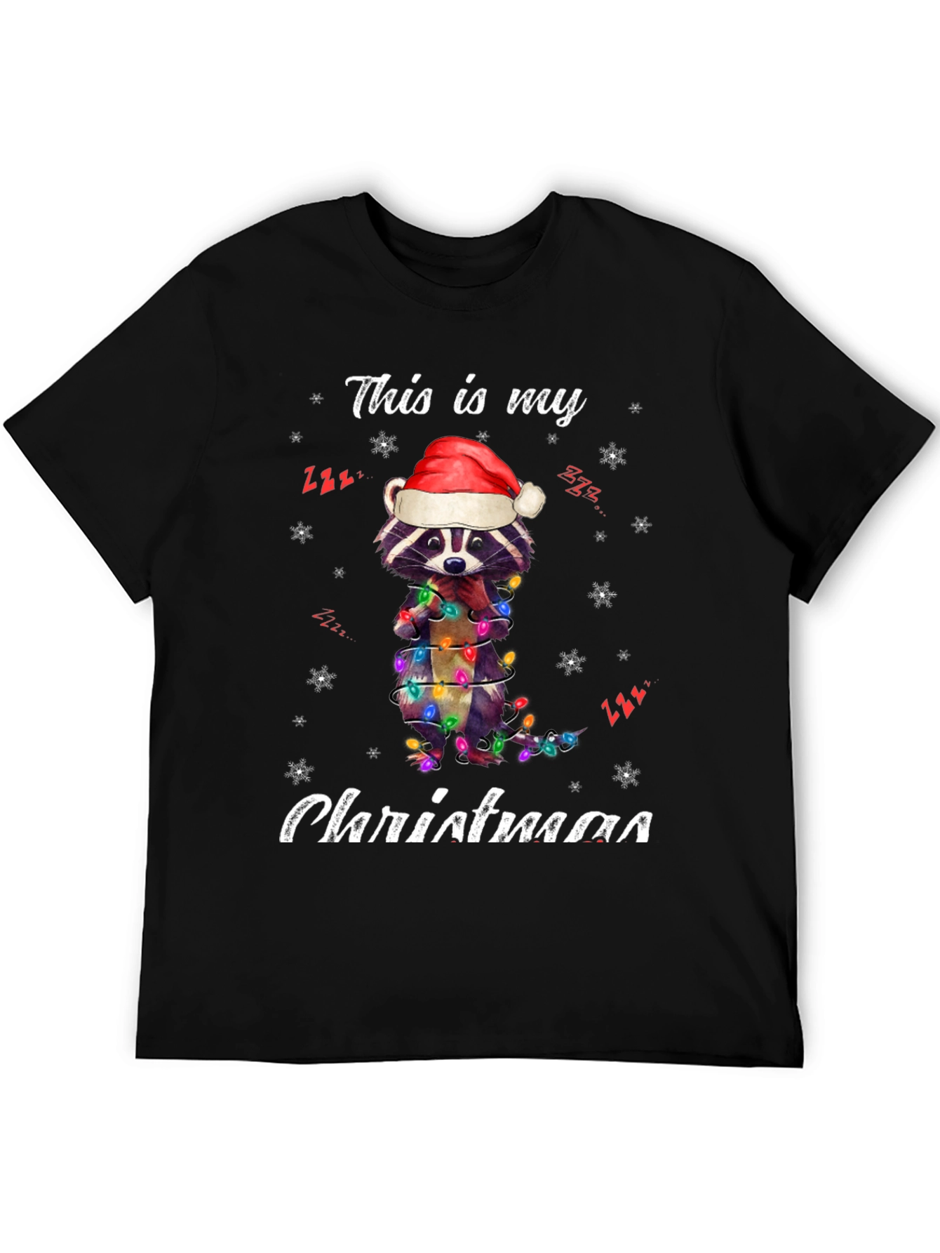 Festive Raccoon Christmas T-Shirt