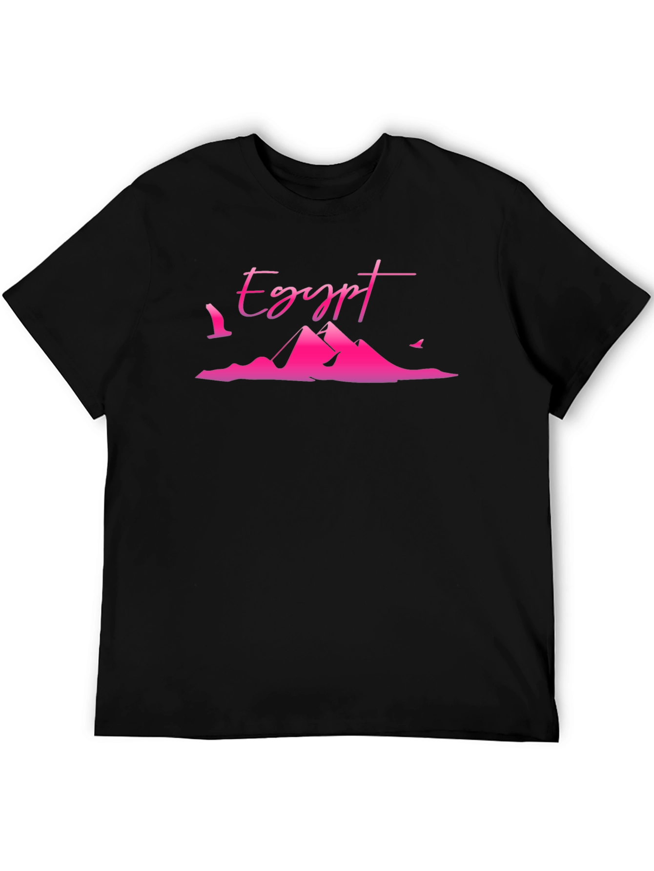 Egypt Pyramid Graphic Tee - Black Cotton T-Shirt