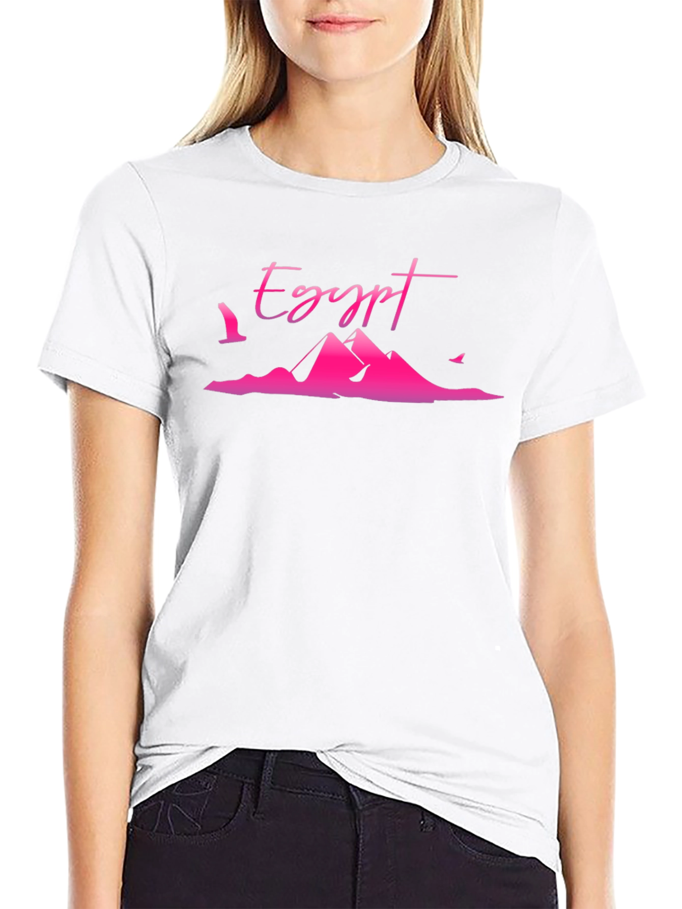Egypt Pyramid Graphic Tee - Black Cotton T-Shirt