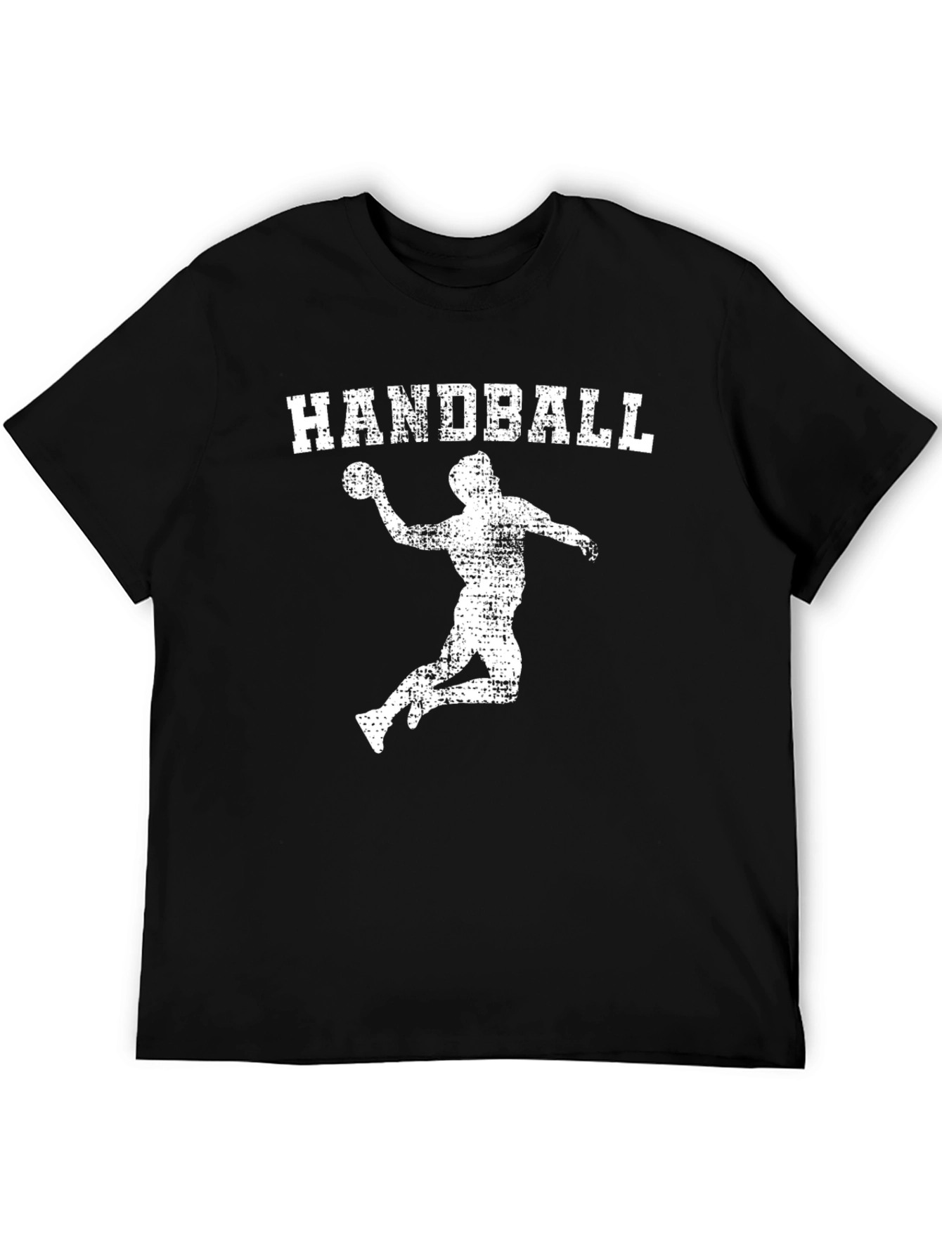 Handball Player Graphic Tee - Black Cotton T-Shirt
